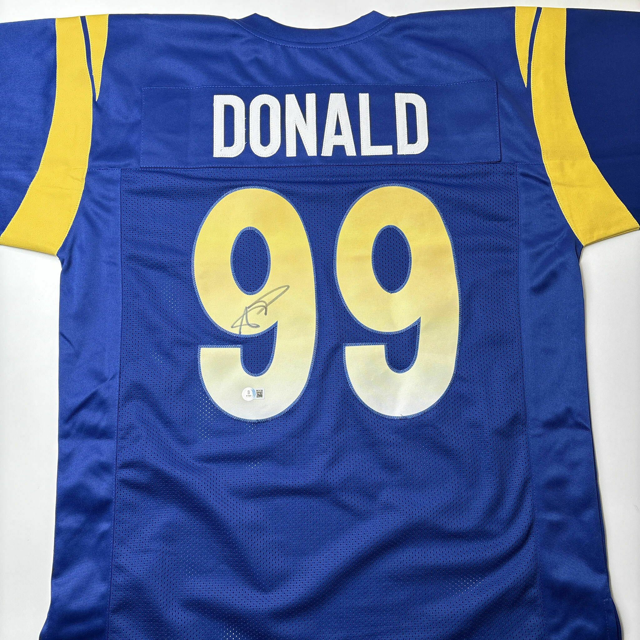 Aaron Donald Signed Blue Custom Jersey
