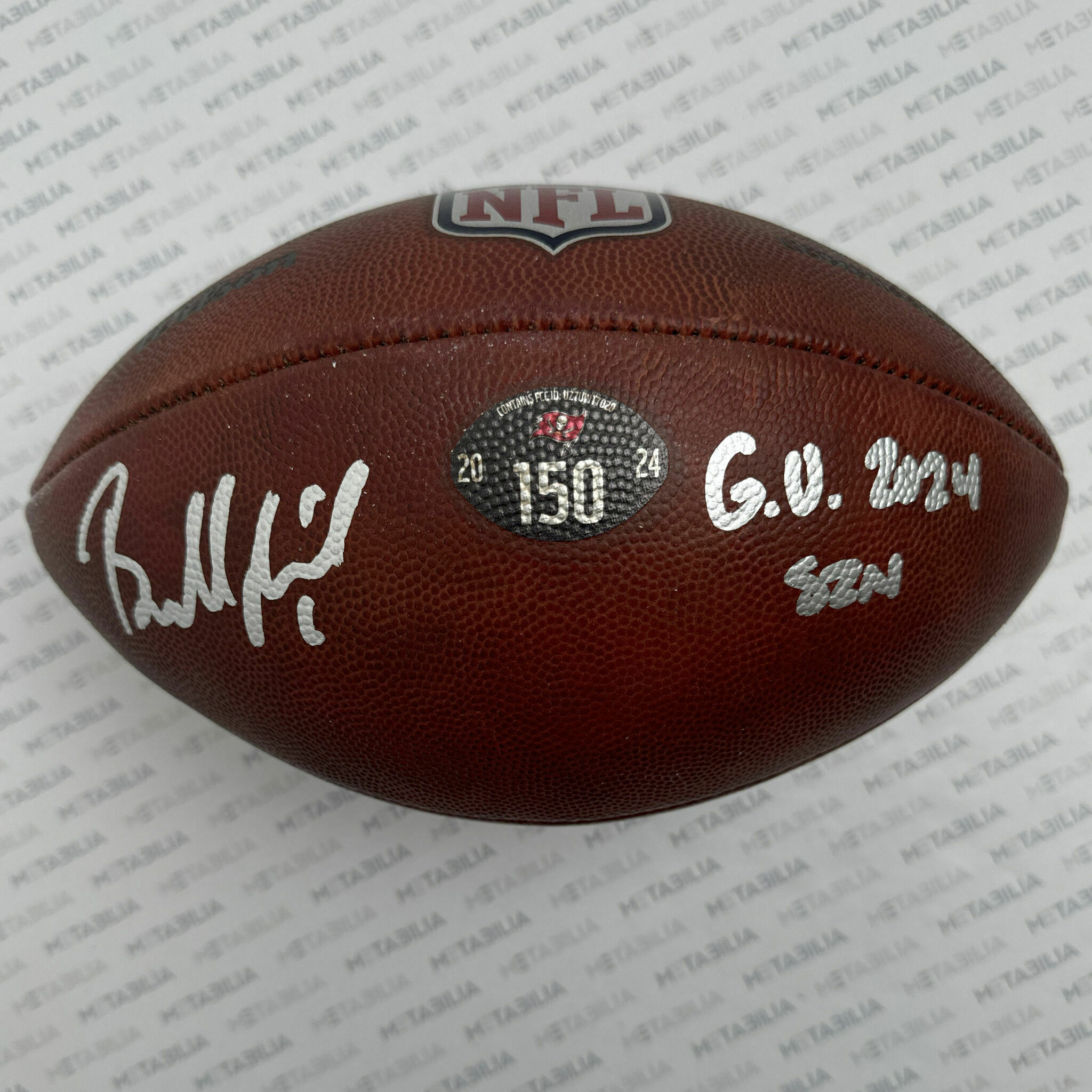 #6 Mayfield Signed & Inscribed Game-Used Ball #150 - 2024-2025 Season