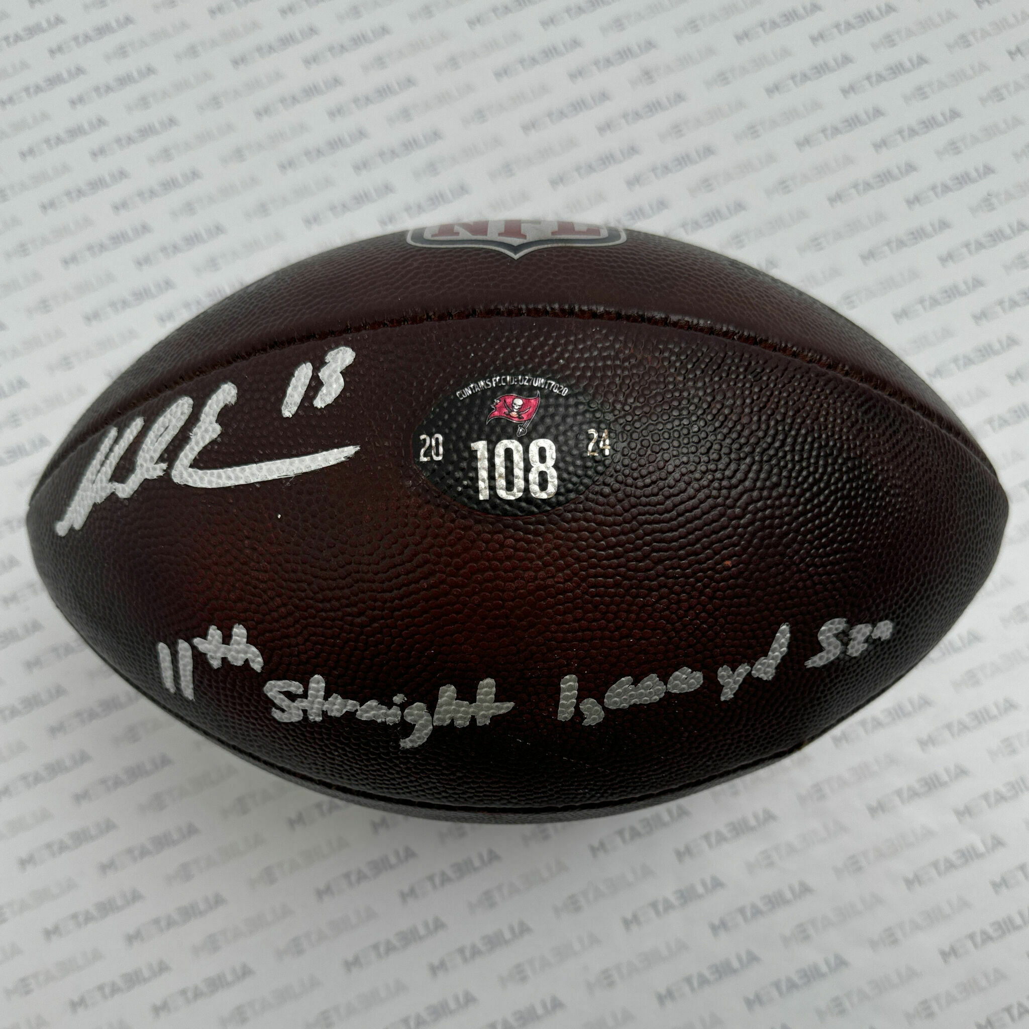 #13 Evans Signed & Inscribed Game-Used Ball #108 - 2024-2025 Season