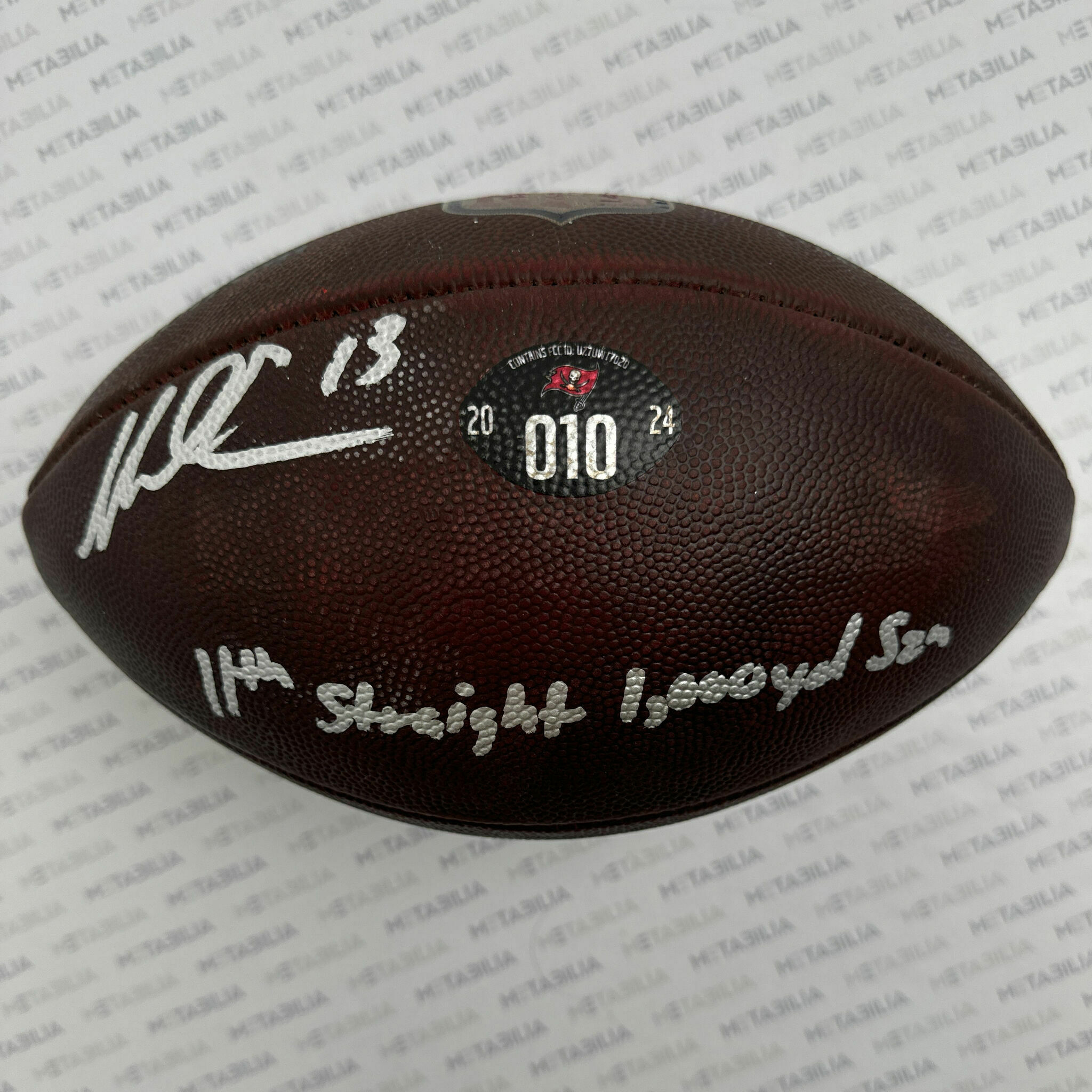 #13 Evans Signed & Inscribed Game-Used Ball #010 - 2024-2025 Season