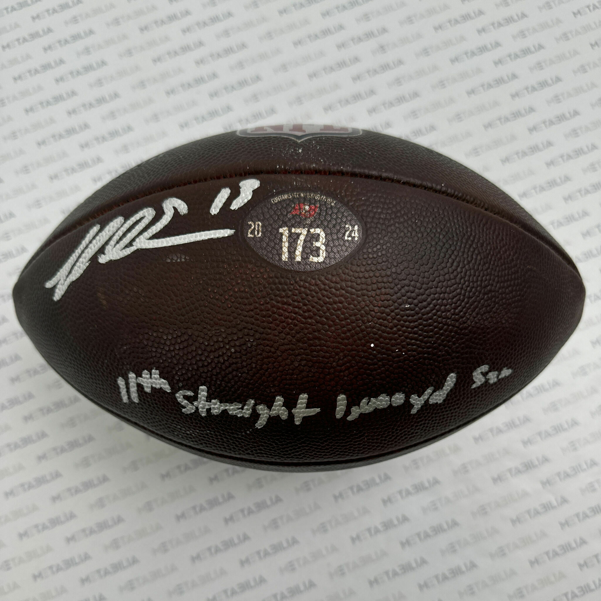 #13 Evans Signed & Inscribed Game-Used Ball #173 - 2024-2025 Season