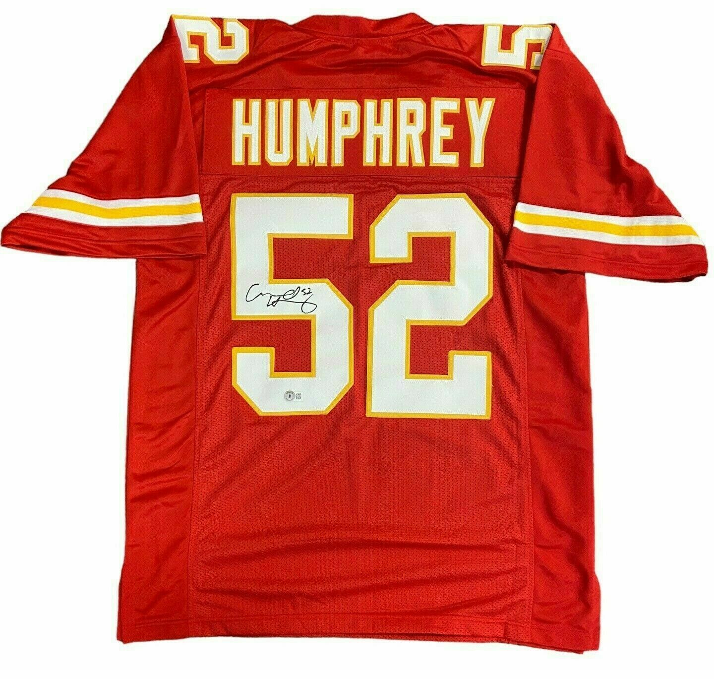 Creed Humphrey Autographed Red Custom Jersey - Beckett 106397