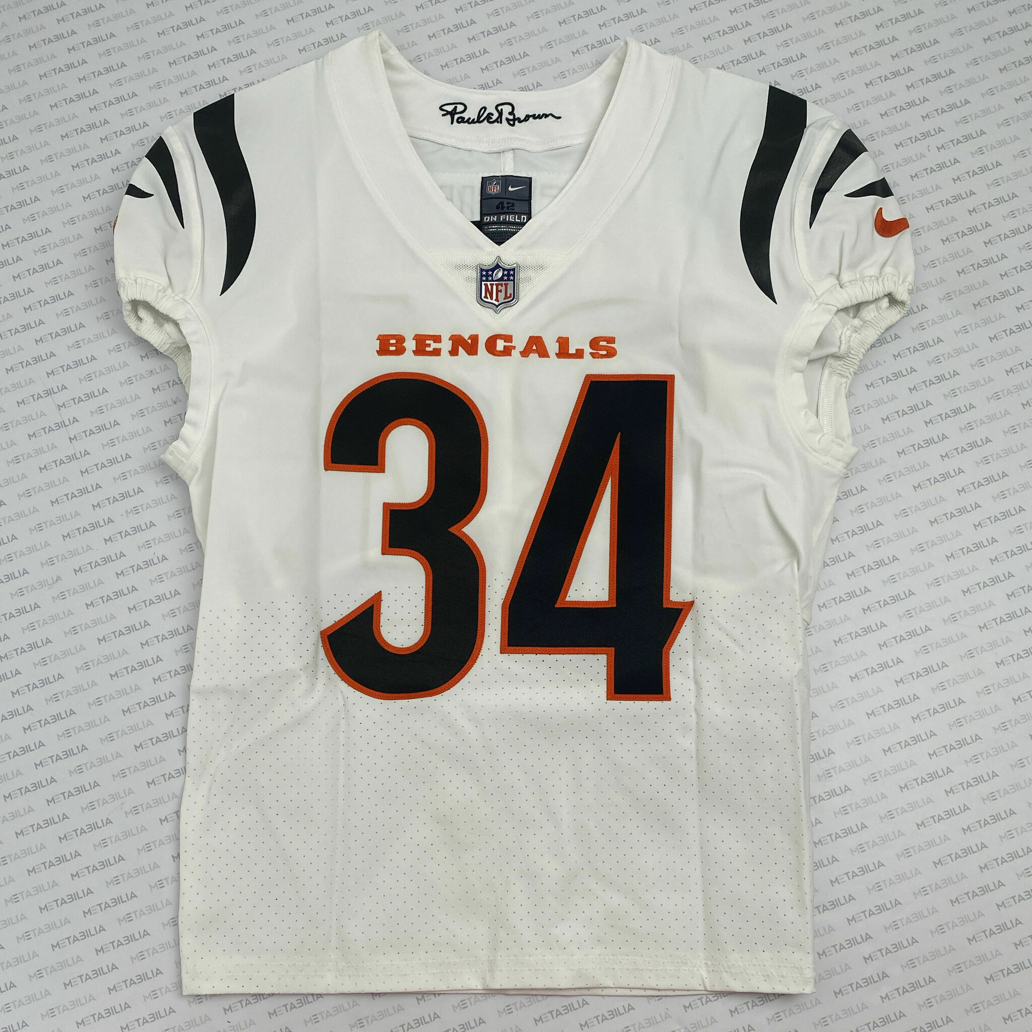 PERINE AFC Championship GAME-ISSUED Jersey vs Chiefs