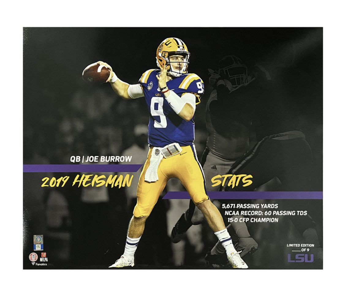 Joe Burrow Unsigned LSU Tigers Career Stat 16" x 20" Photograph