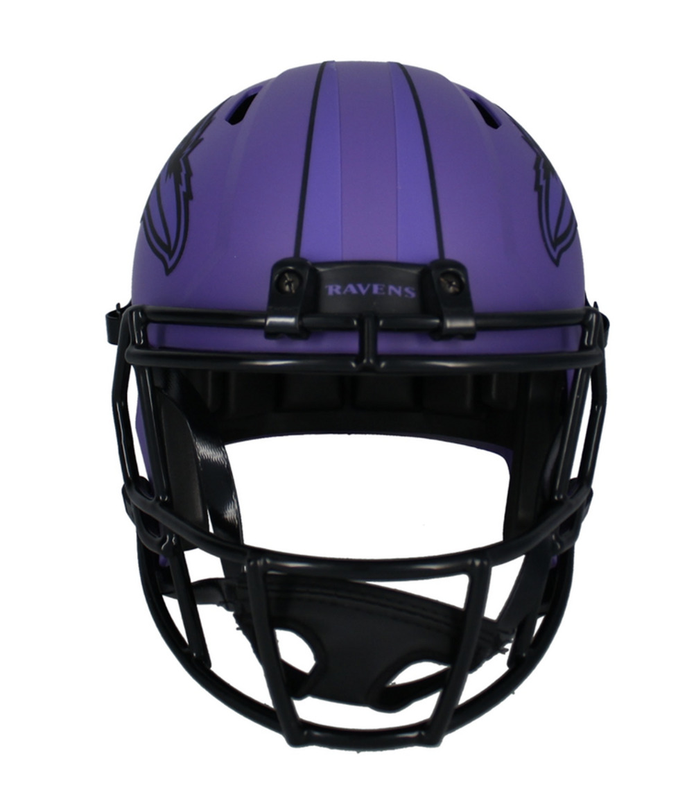 Ed Reed Autographed Ravens Full Size 'RAVE' Replica Speed Helmet Beckett