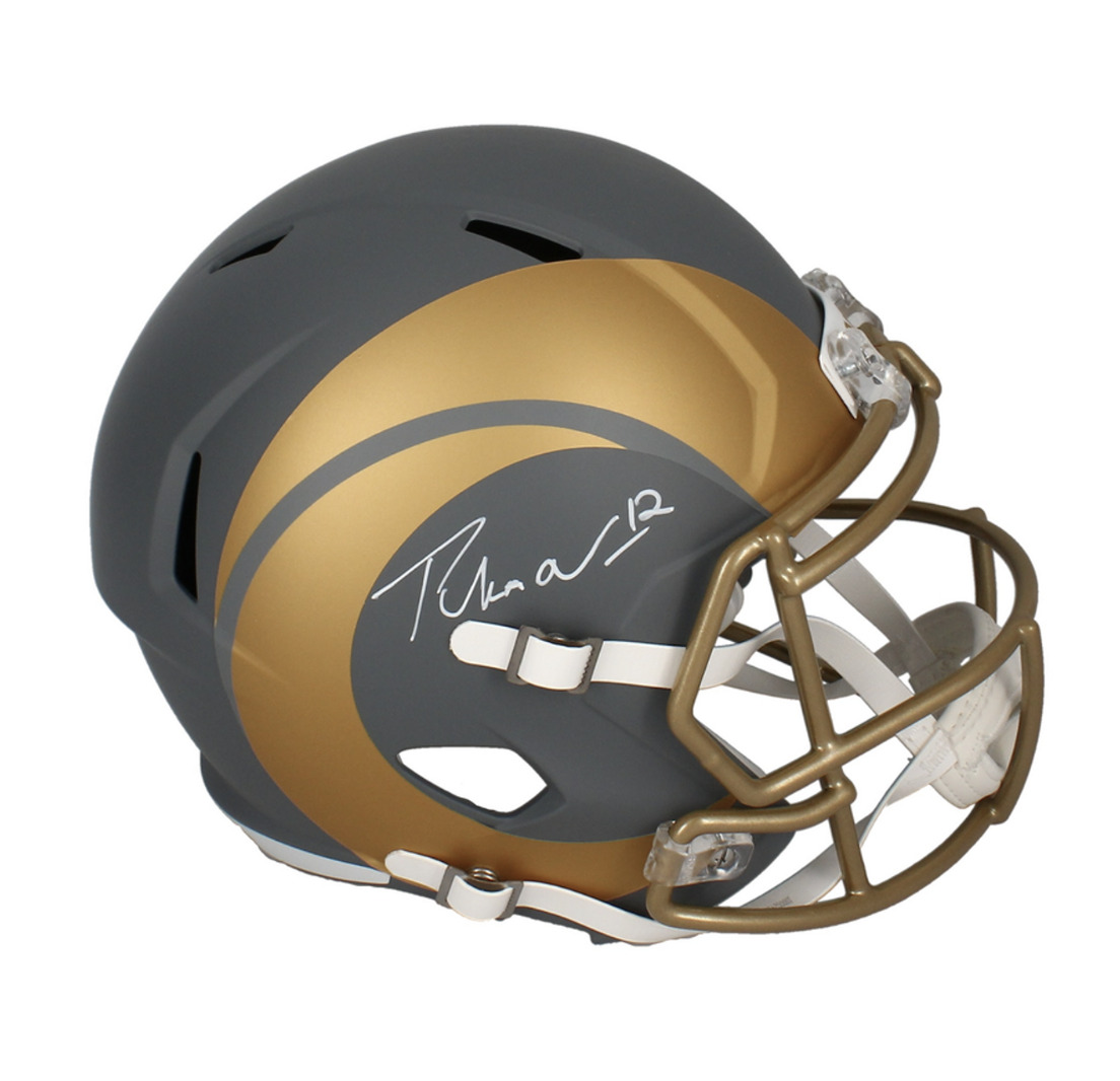 Puka Nacua Autographed Rams 'Slate' Full Size Speed Helmet Fanatics