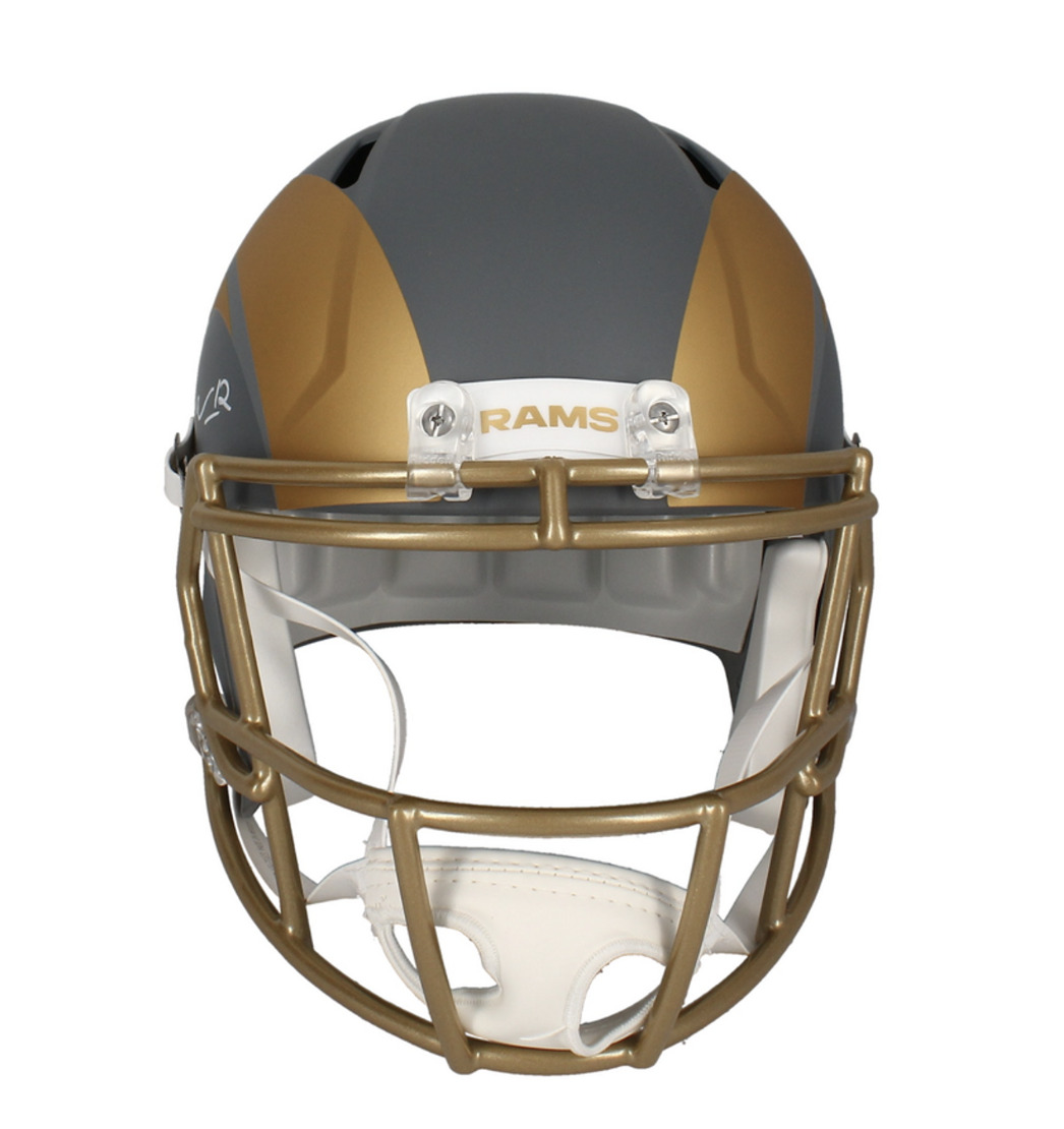 Puka Nacua Autographed Rams 'Slate' Full Size Speed Helmet Fanatics