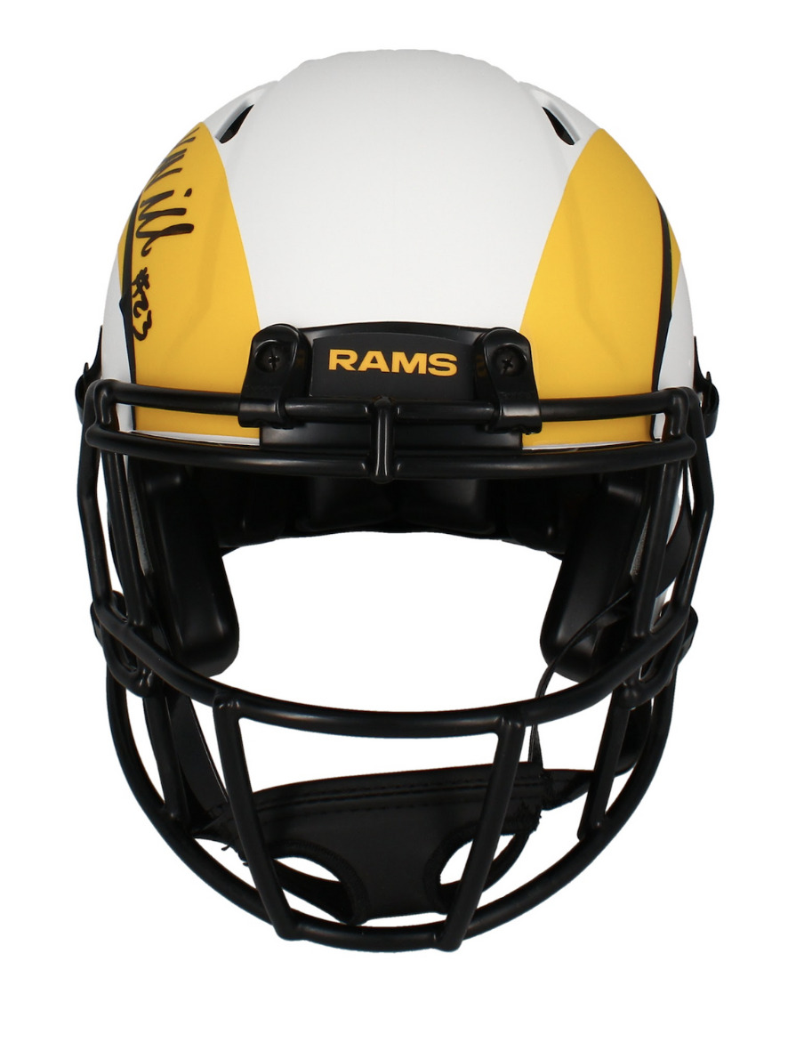 Puka Nacua / Kyren Williams dual Autographed Rams Lunar Authentic Helmet