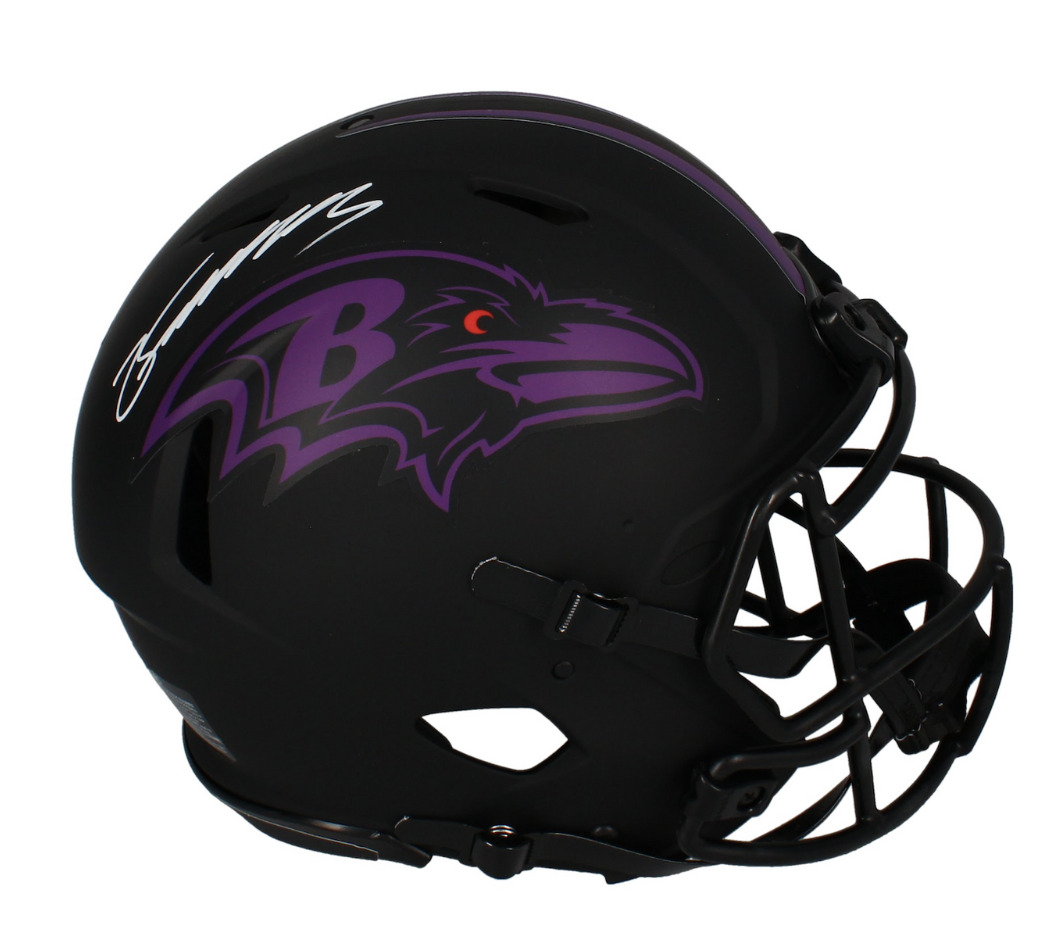 Zay Flowers Autographed Ravens 'Eclipse' Authentic Speed Helmet Beckett