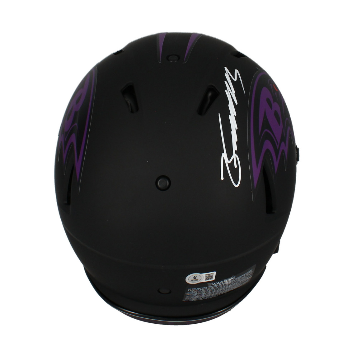 Zay Flowers Autographed Ravens 'Eclipse' Authentic Speed Helmet Beckett