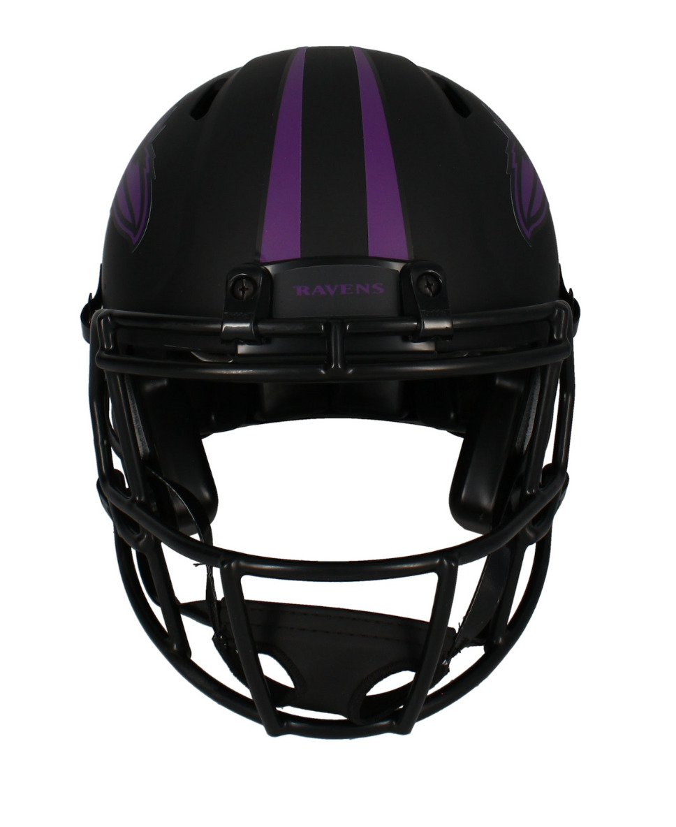 Zay Flowers Autographed Ravens 'Eclipse' Authentic Speed Helmet Beckett