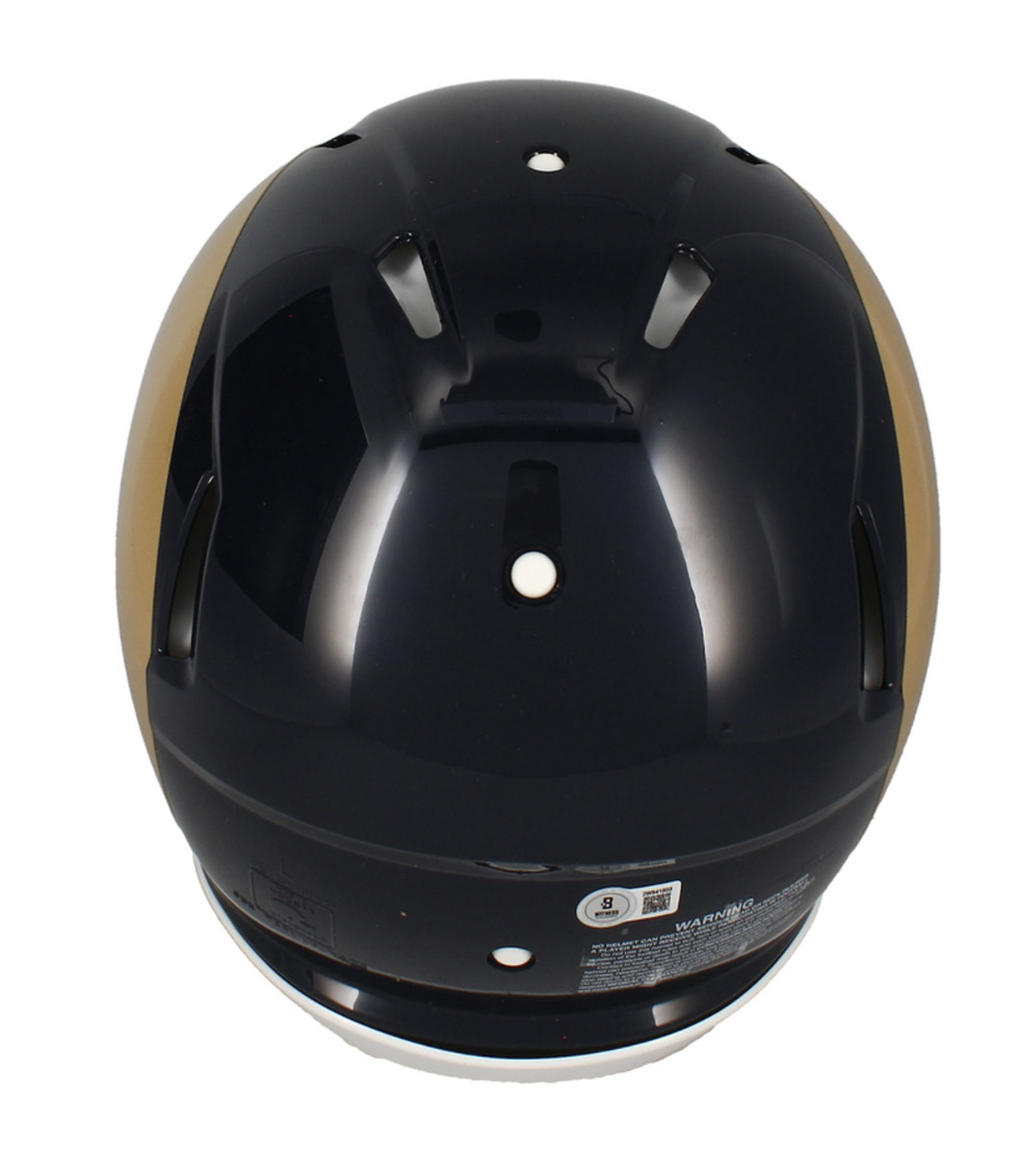 Marshall Faulk Autographed Rams Throwback Authentic Speed Helmet Beckett