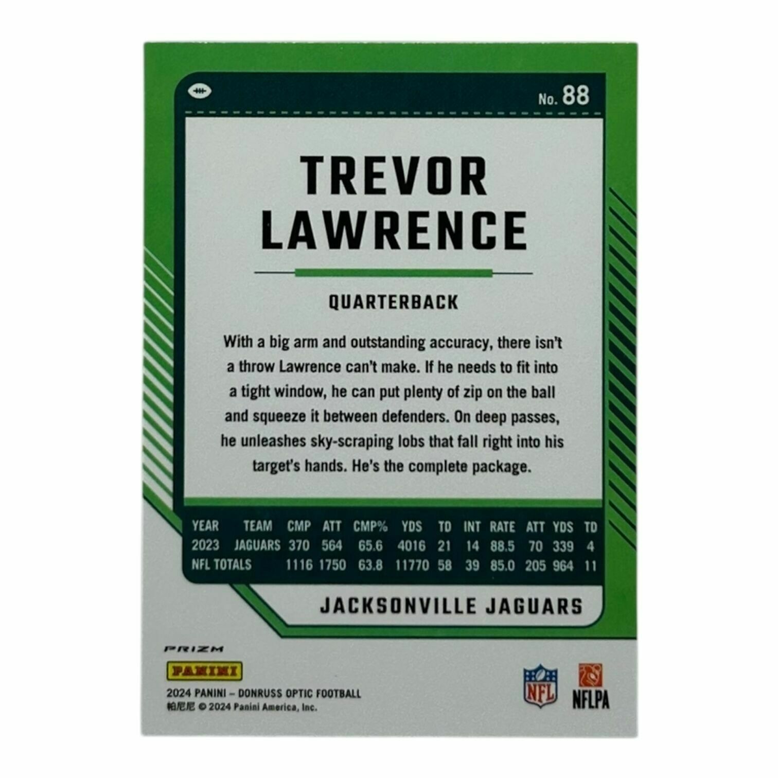 Trevor Lawrence 2024 Panini Donruss Optic Football Rocket Emoji Super Short Print Trading Card
