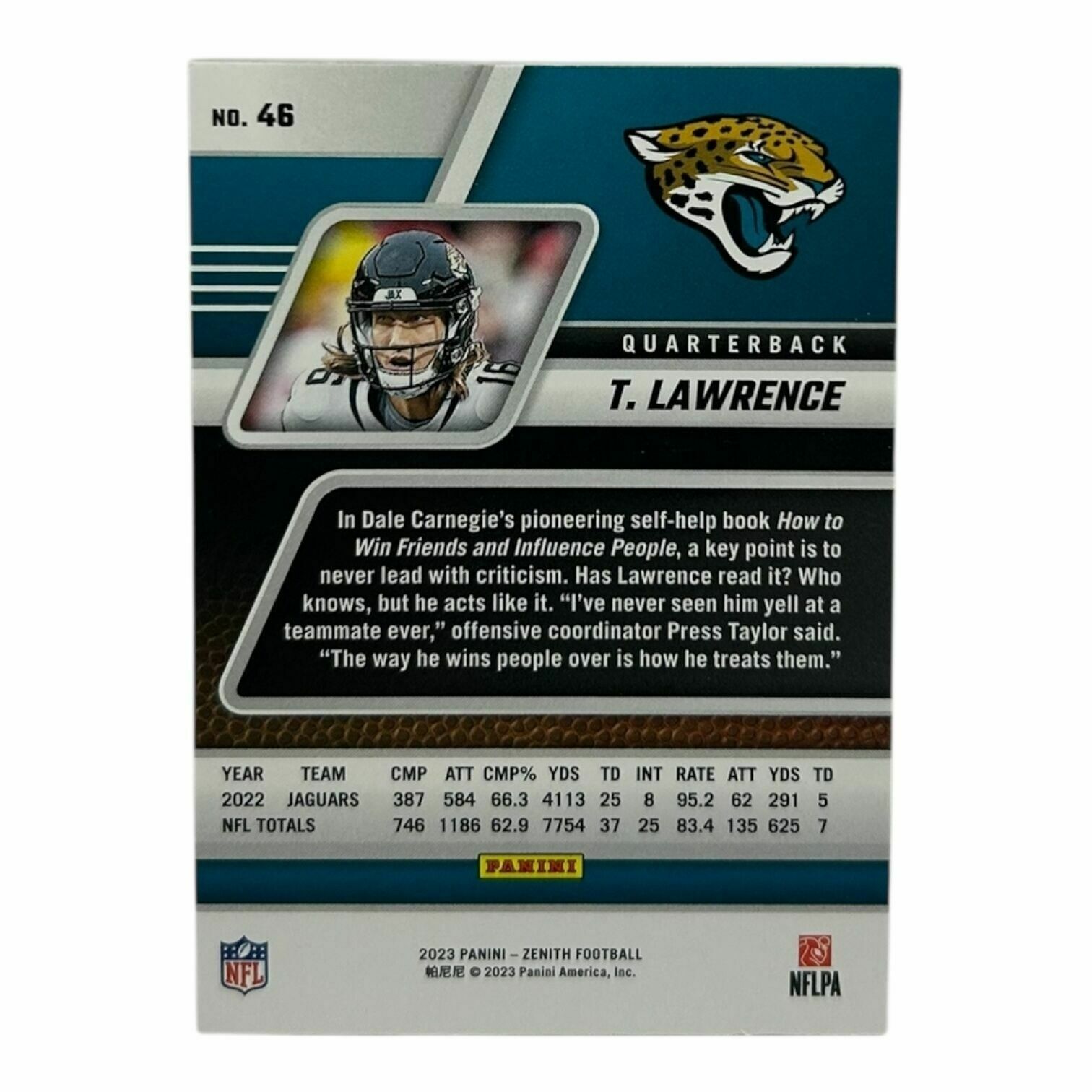 Trevor Lawrence 2023 Panini Zenith Football Red Zone Red Foil Trading Card