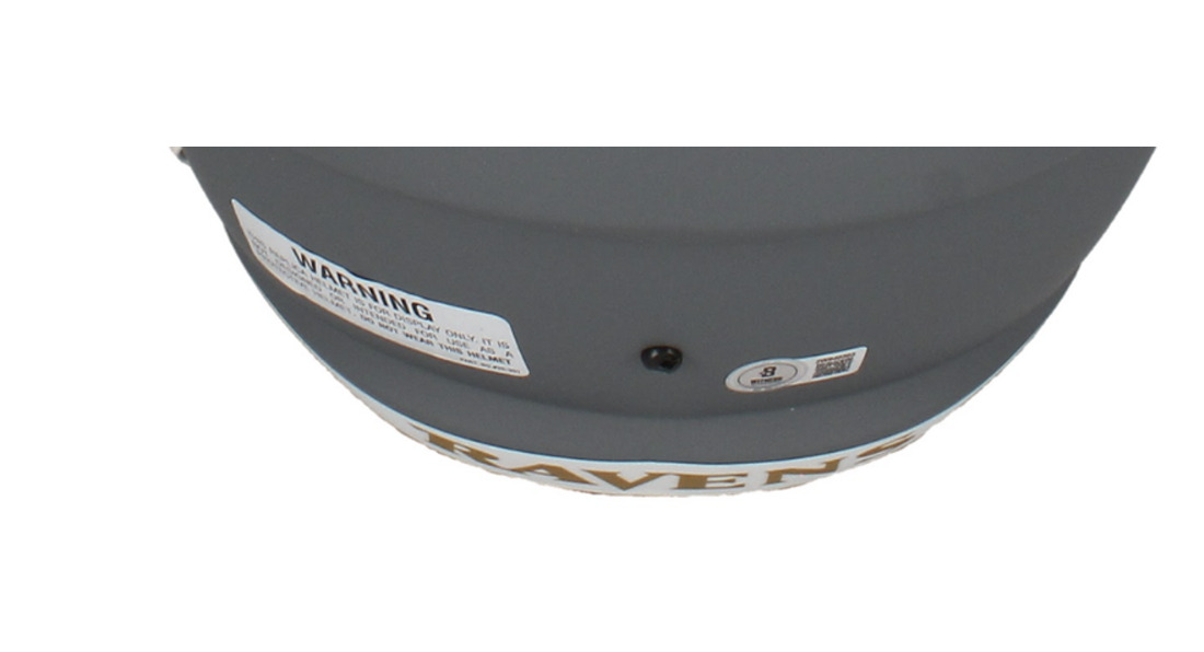 Ed Reed Autographed Ravens Full Size 'Slate' Replica Speed Helmet Beckett