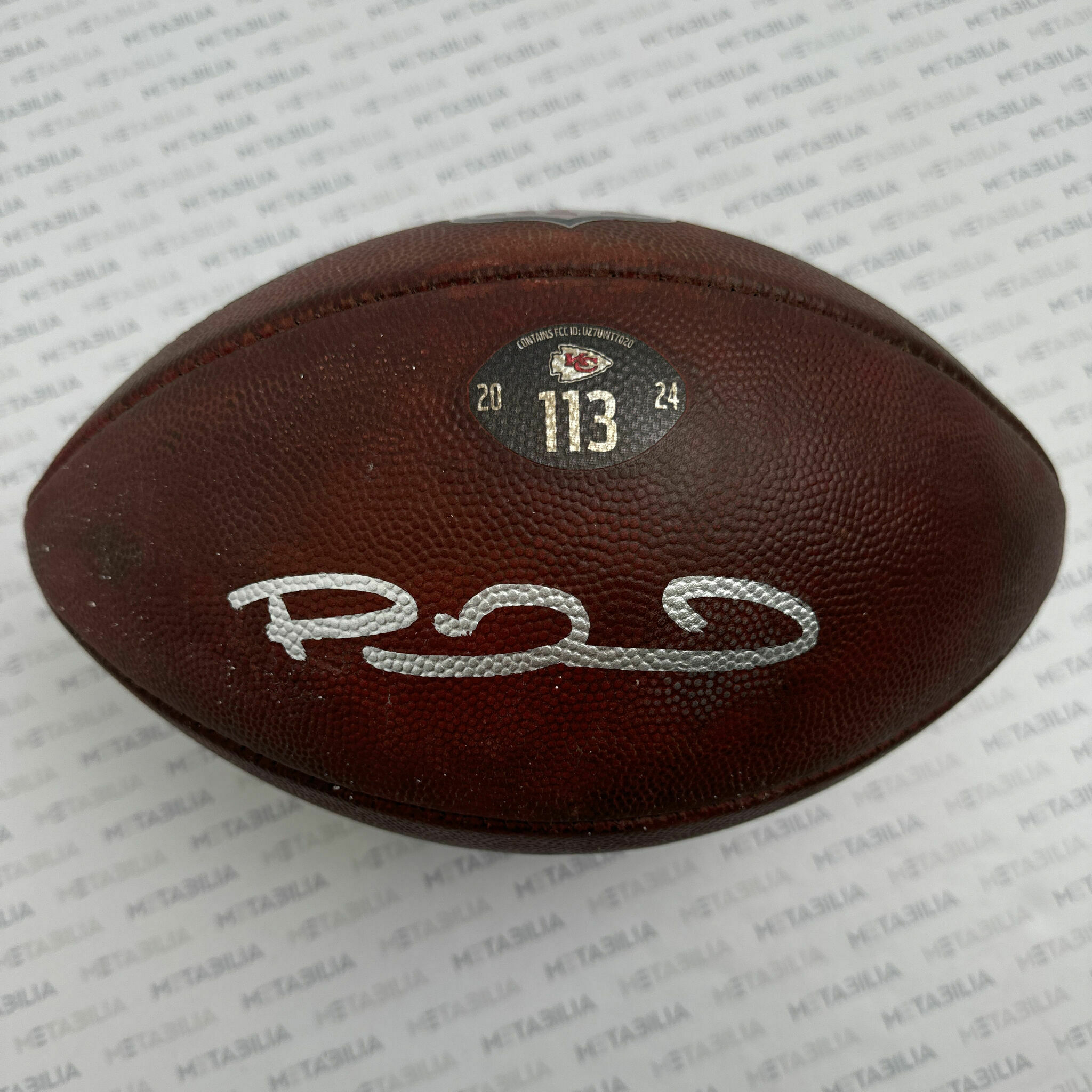 #15 Mahomes Signed Game-Used Ball #113 vs TB