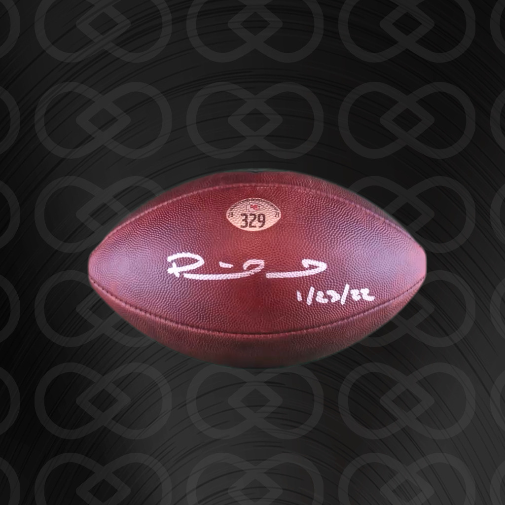 Mahomes Signed "13 Seconds" Playoff Game Used Ball #329