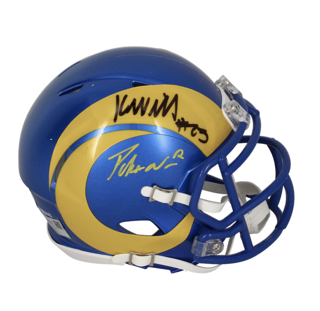 Puka Nacua / Kyren Williams Autographed Rams Mini Speed Helmet Beckett