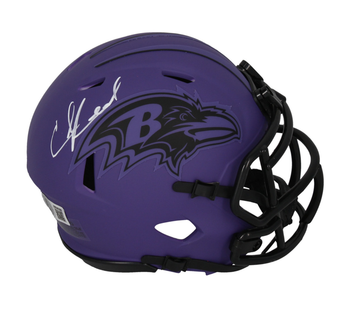 Ed Reed Autographed Baltimore Ravens 'RAVE' Mini Speed Helmet