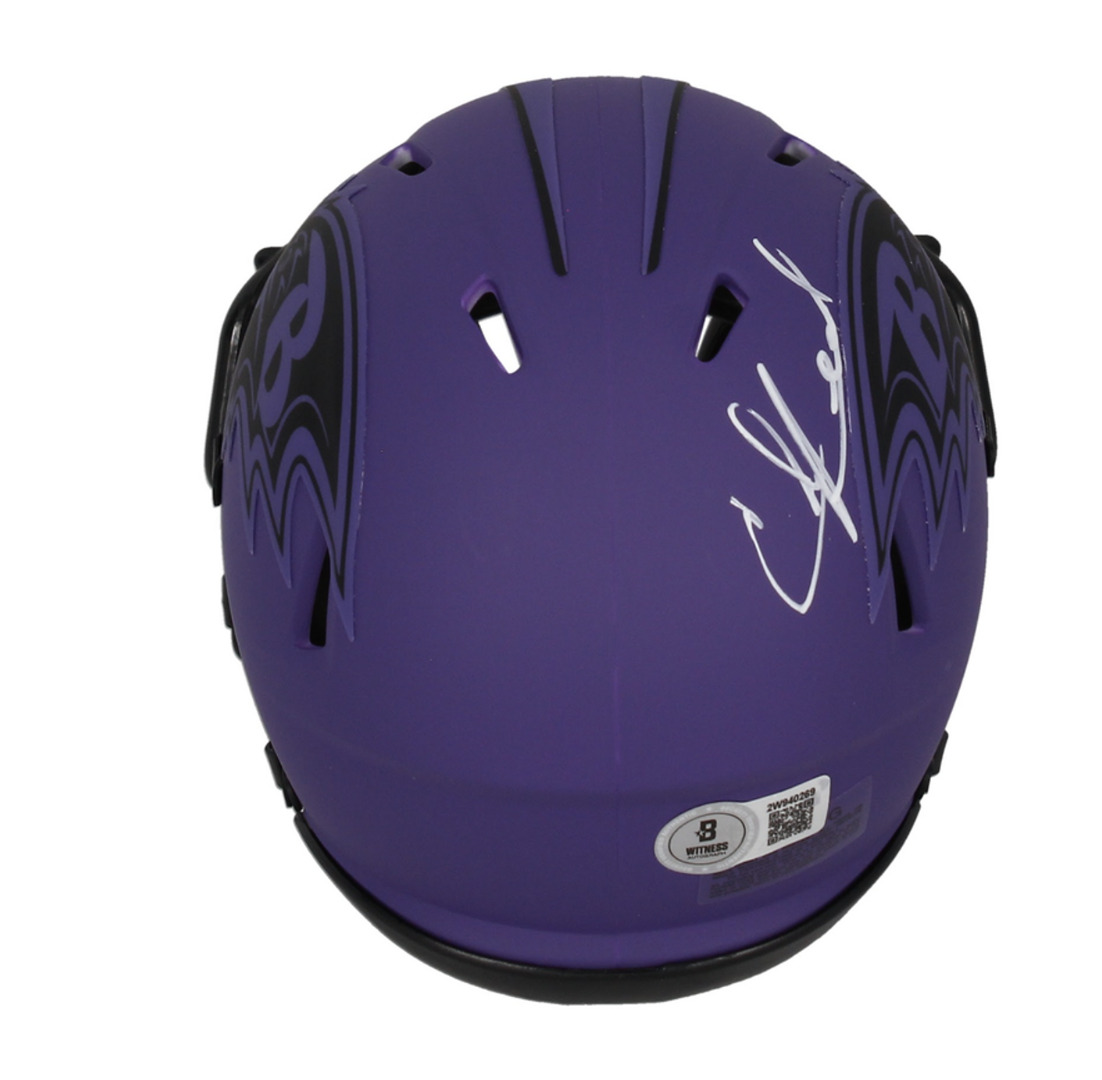 Ed Reed Autographed Baltimore Ravens 'RAVE' Mini Speed Helmet