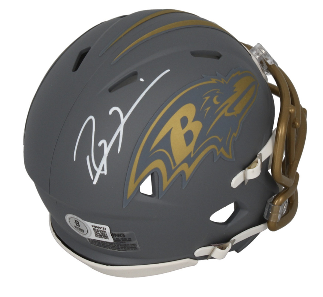 Ray Lewis Autographed Baltimore Ravens 'Slate' Mini Speed Helmet