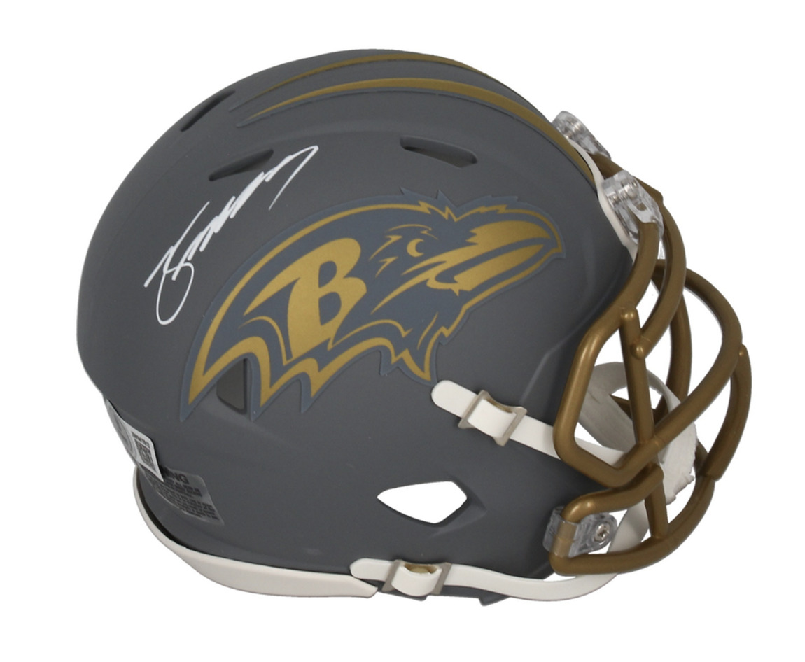 Zay Flowers Autographed Baltimore Ravens 'Slate' Mini Speed Helmet