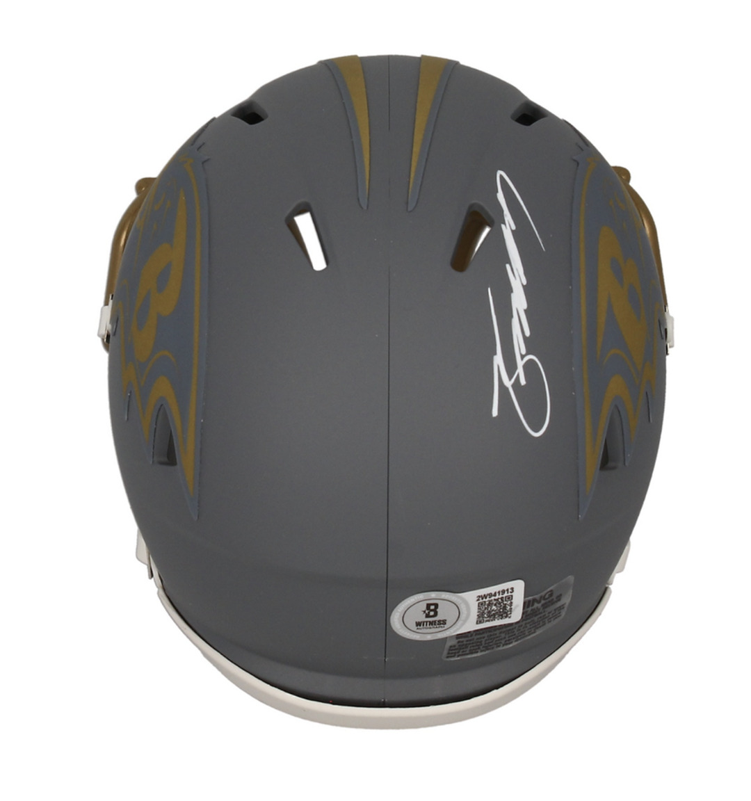 Zay Flowers Autographed Baltimore Ravens 'Slate' Mini Speed Helmet