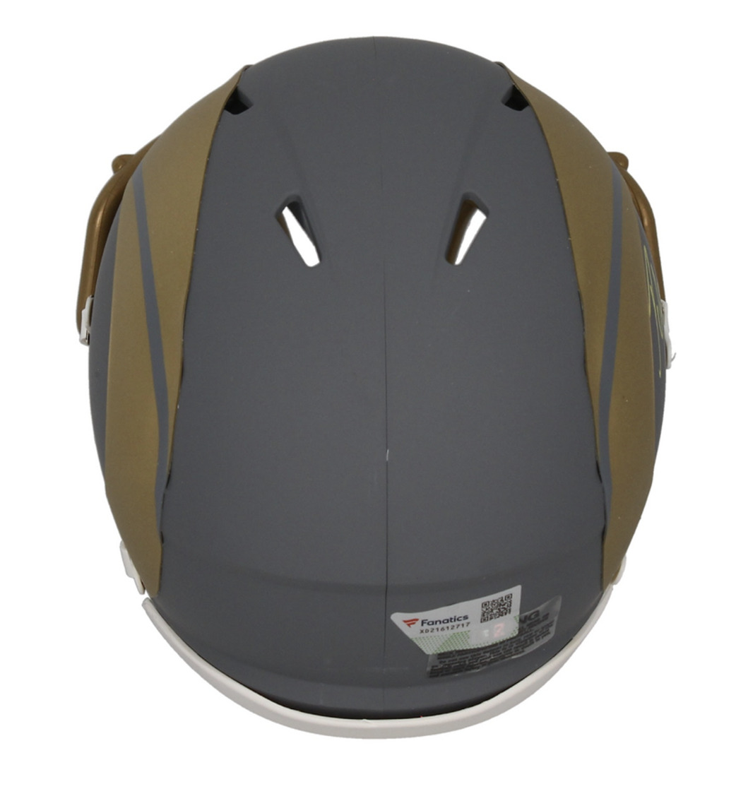 Puka Nacua Autographed Rams 'Slate' Mini Speed Helmet