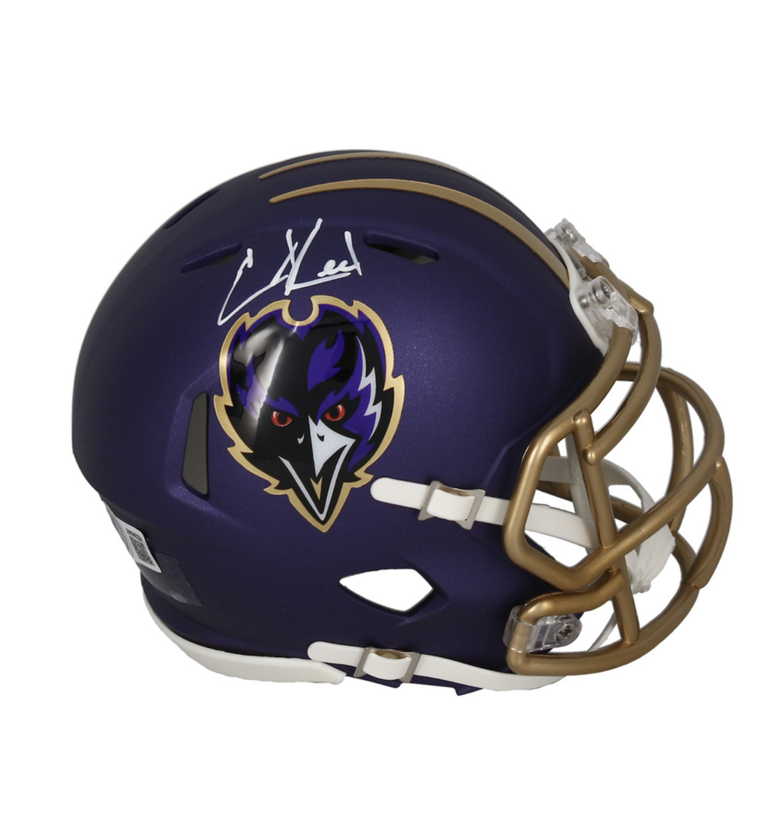 Ed Reed Autographed Baltimore Ravens 2024 Alternate Mini Speed Helmet