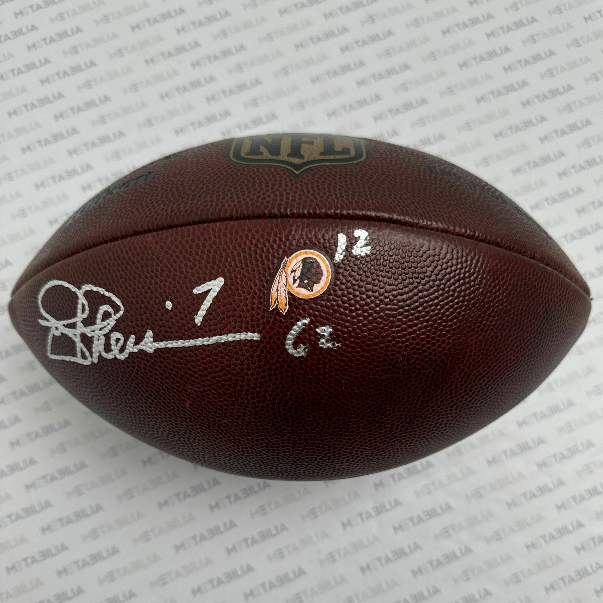 Joe Theismann Signed Redskins PHOTOMATCHED Game-Used Ball vs Seahawks