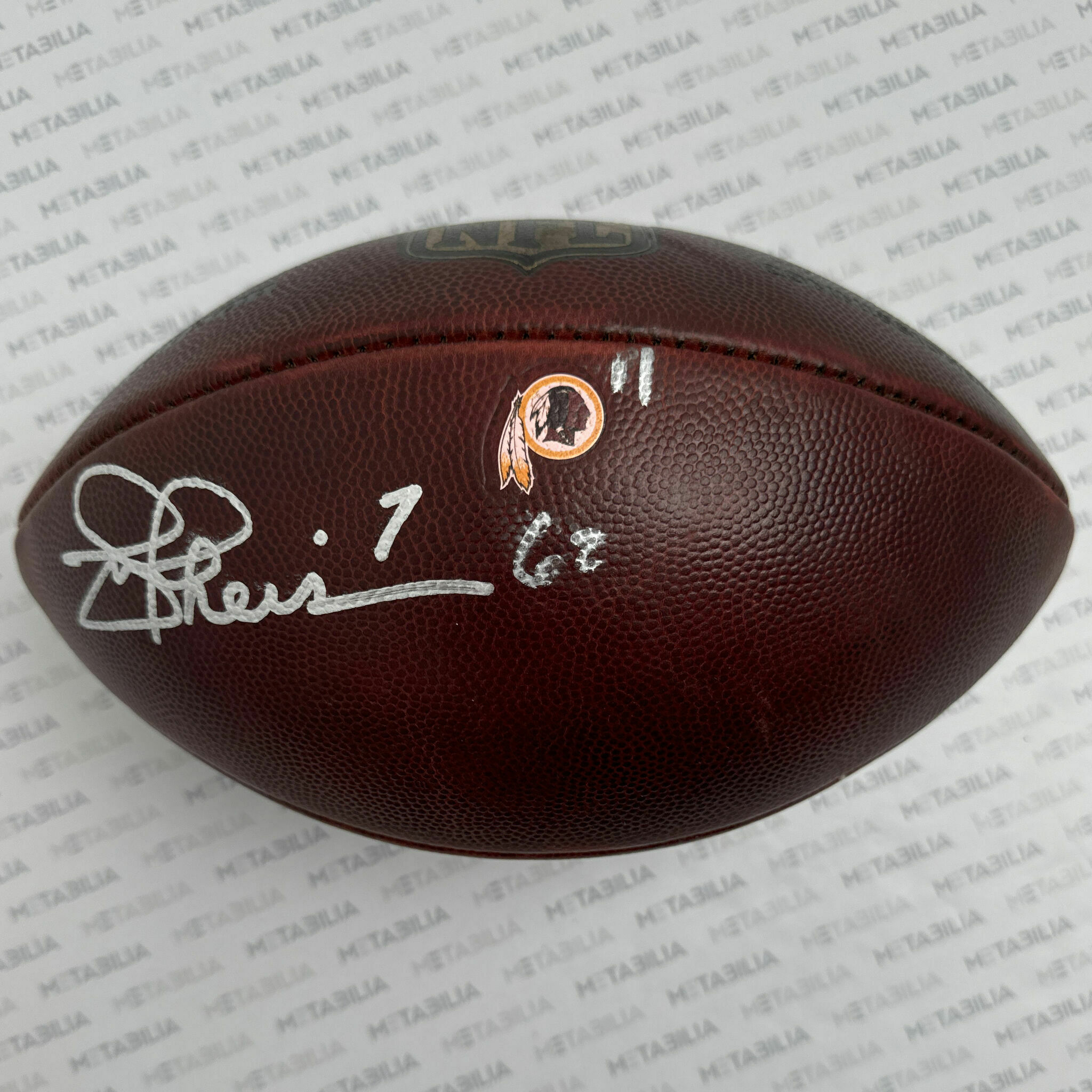 Joe Theismann Signed Redskins PHOTOMATCHED Game-Used Ball vs Seahawks