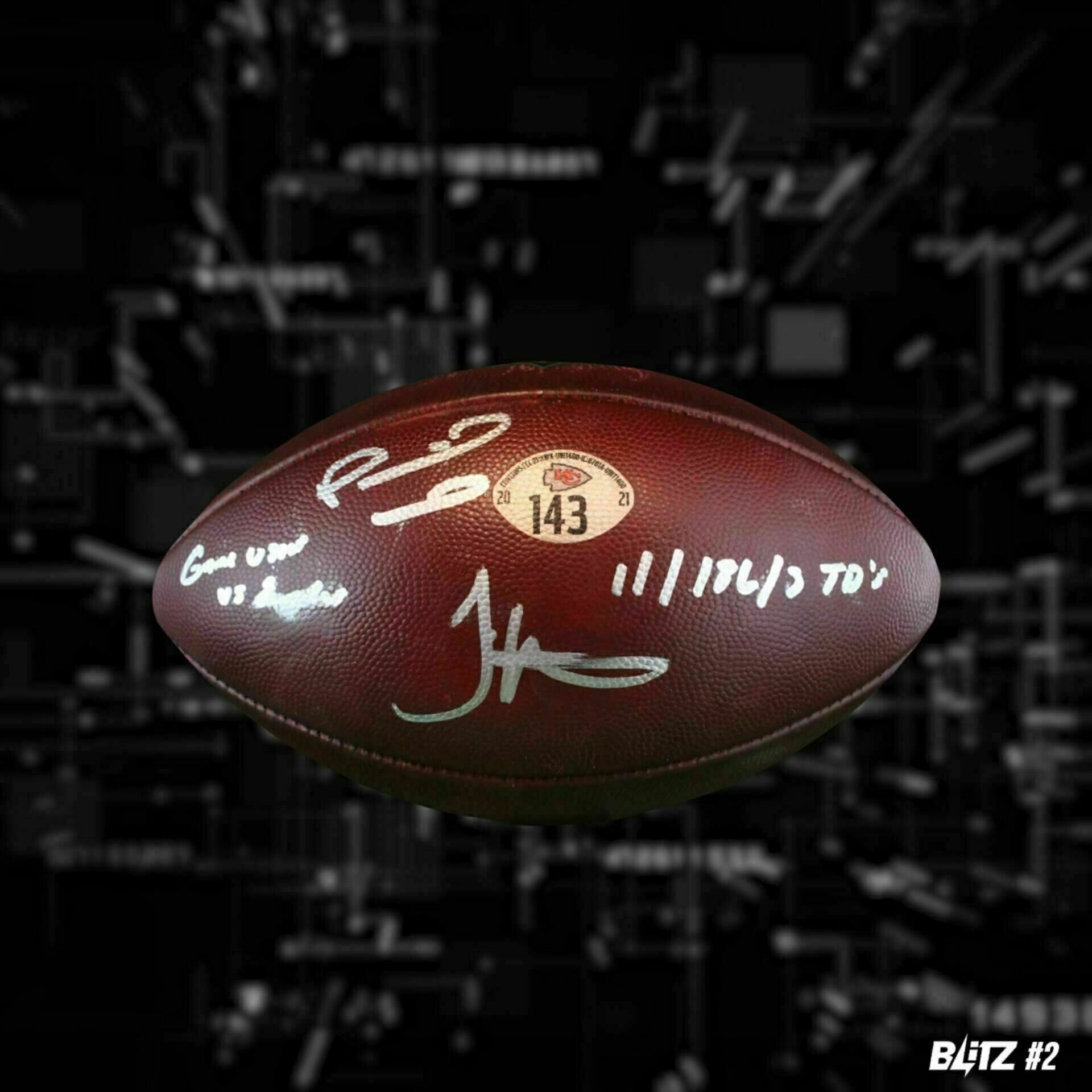 Mahomes & Tyreek Game-Used Ball #143