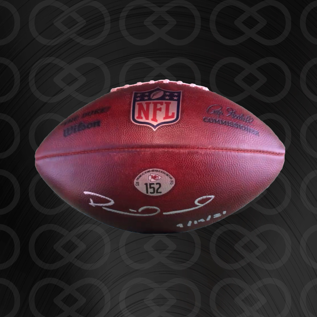 Mahomes Signed & Inscribed Game Used Ball #152