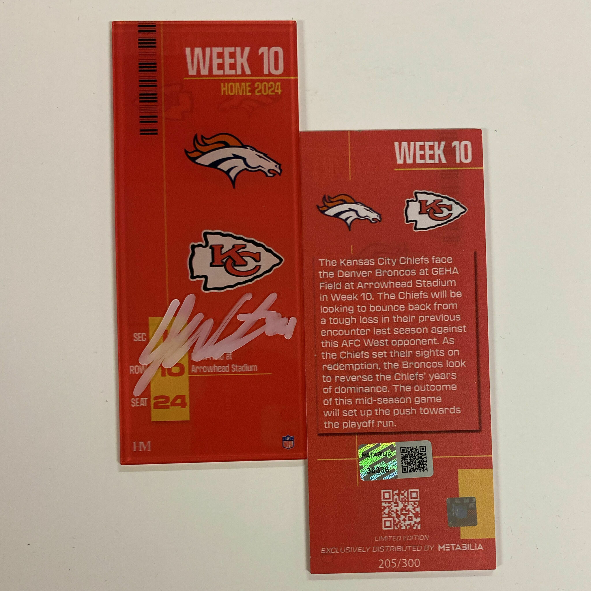 Justin Watson Signed Week 10 Commemorative Ticket