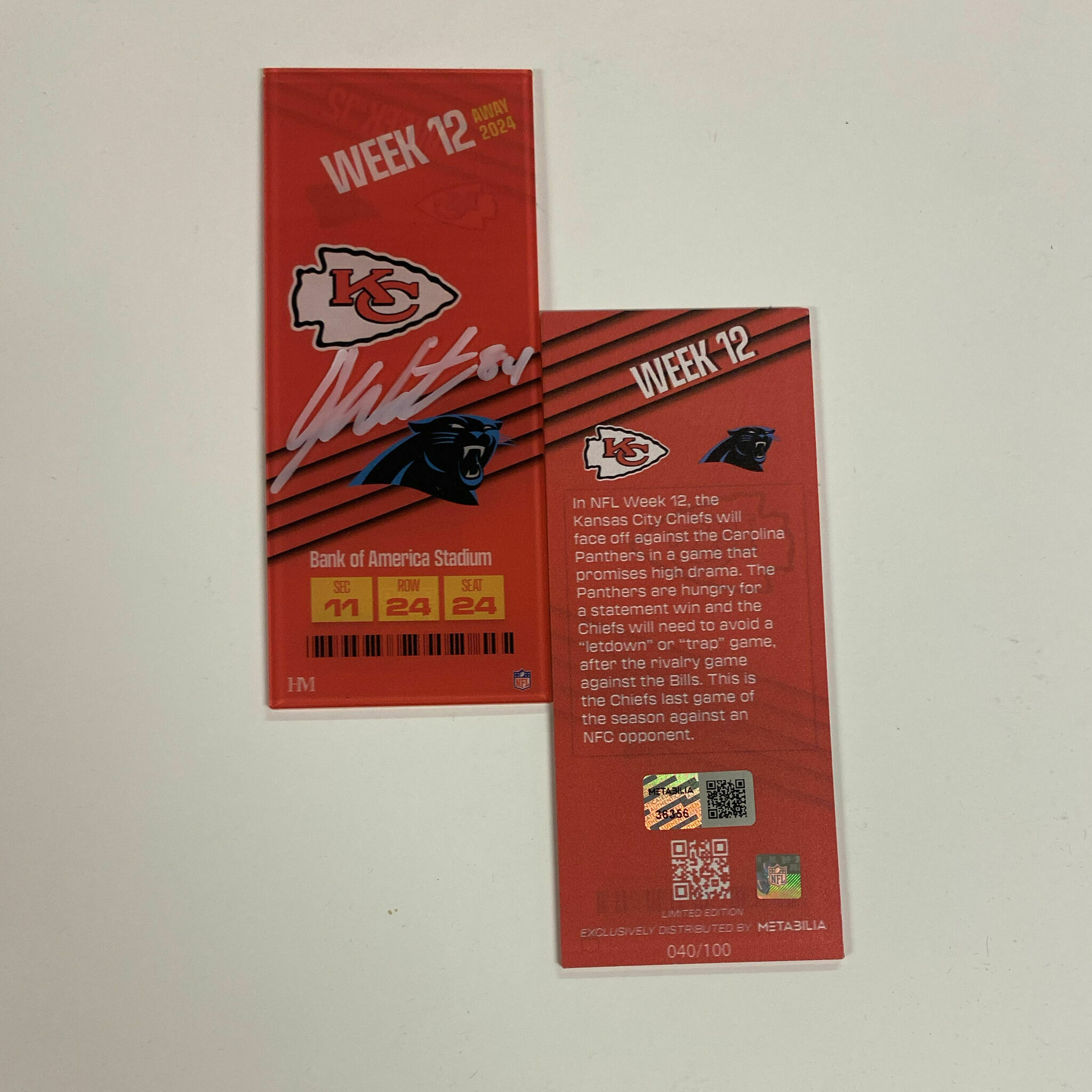 Justin Watson Signed Week 12 Commemorative Ticket