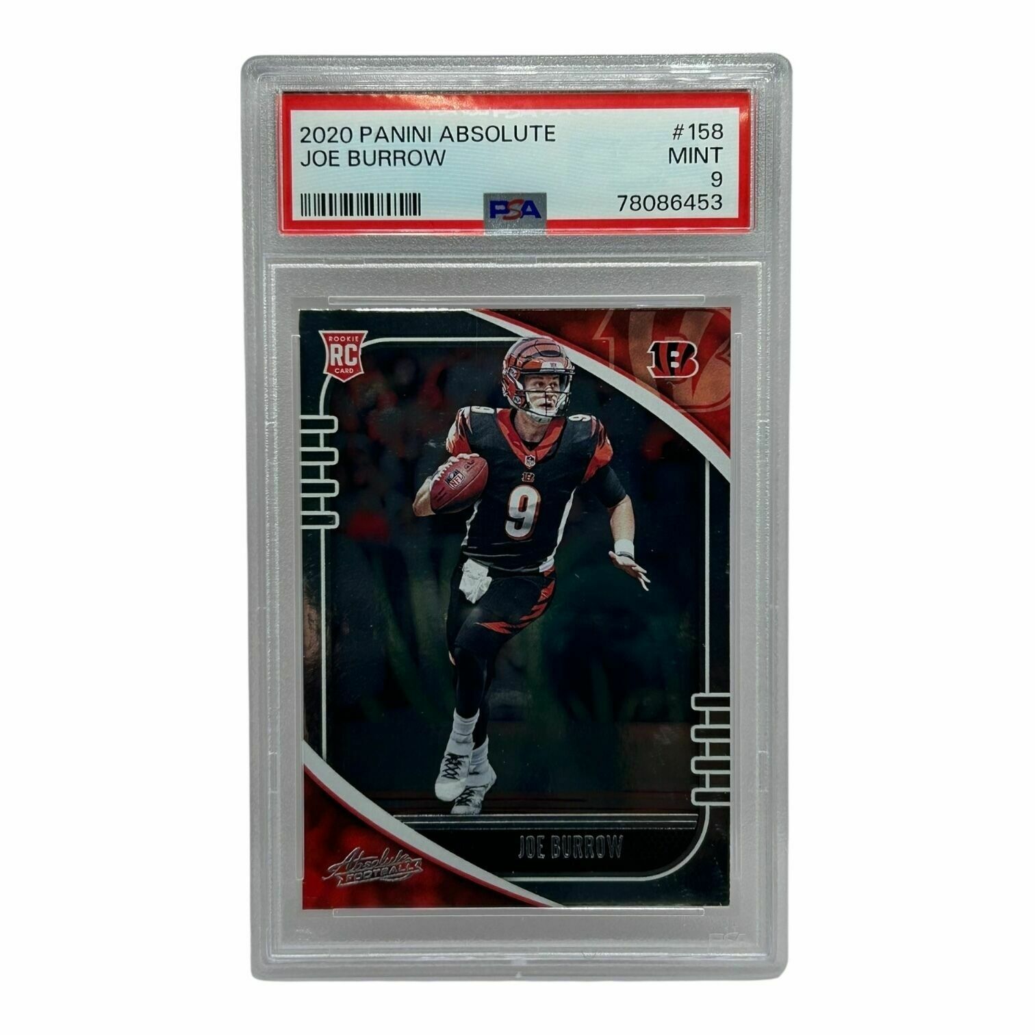 Joe Burrow 2020 Panini Absolute Football Rookie Trading Card - PSA Grade 9 Mint