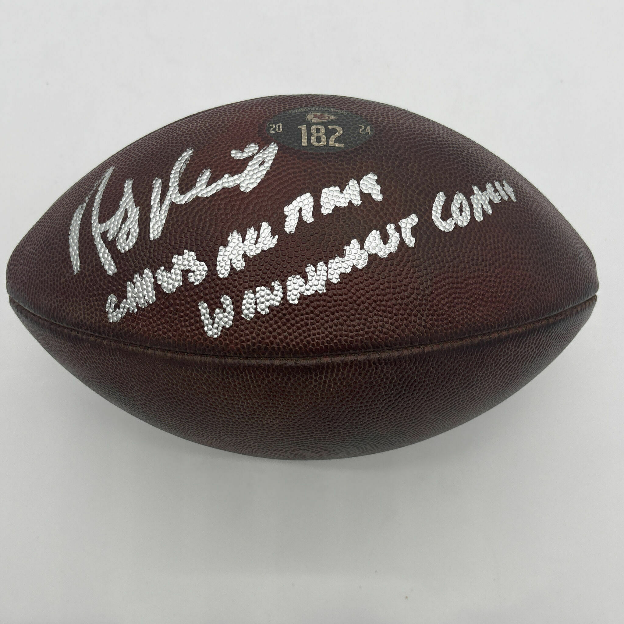 Andy Reid Signed & Inscribed Game-Used Ball #182 vs Broncos