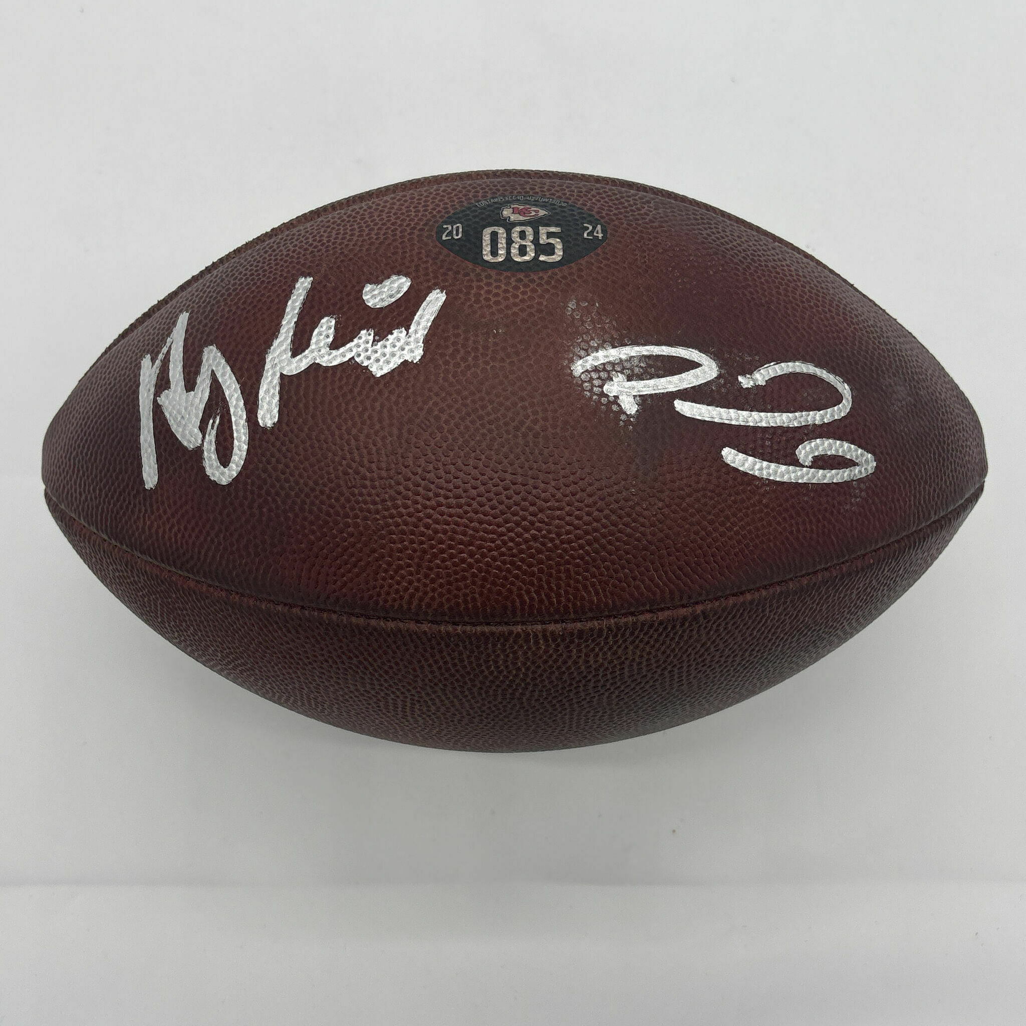 Andy Reid & Patrick Mahomes Dual Signed Game-Used Ball #085 vs Bengals