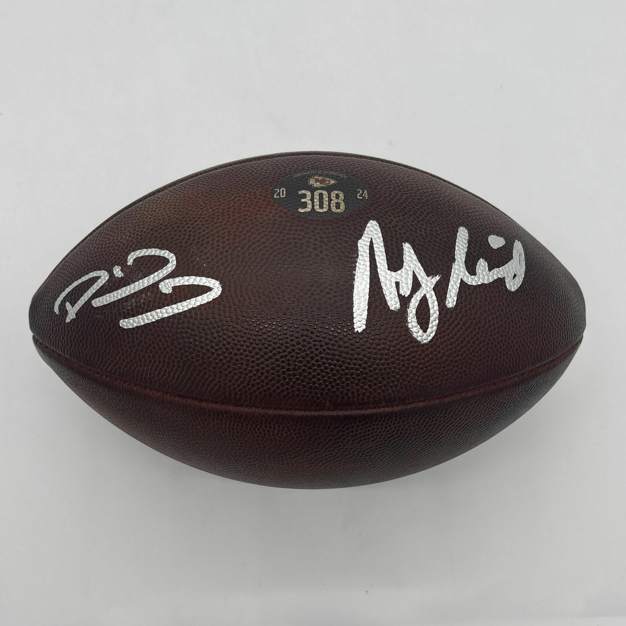 Andy Reid & Patrick Mahomes Dual Signed Game-Used Ball #308 vs Browns