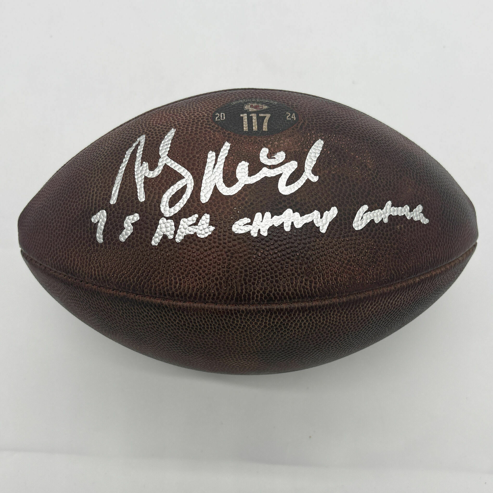 Andy Reid Signed & Inscribed PHOTOMATCHED PLAYOFF Game-Used Ball #117 vs Bills