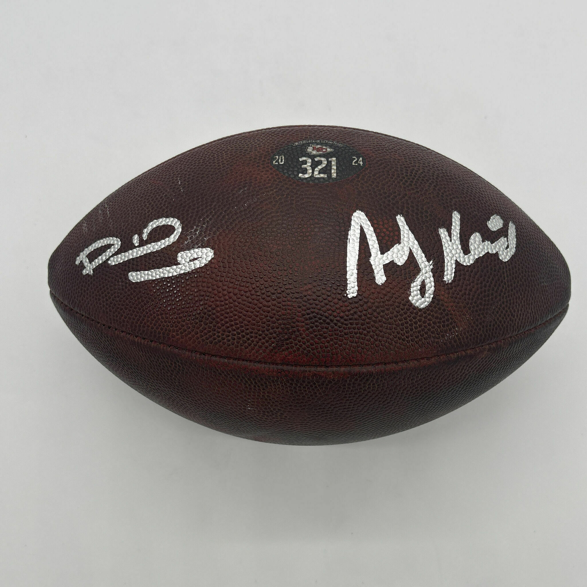 Andy Reid & Patrick Mahomes Dual Signed Game-Used Ball #321 vs Texans