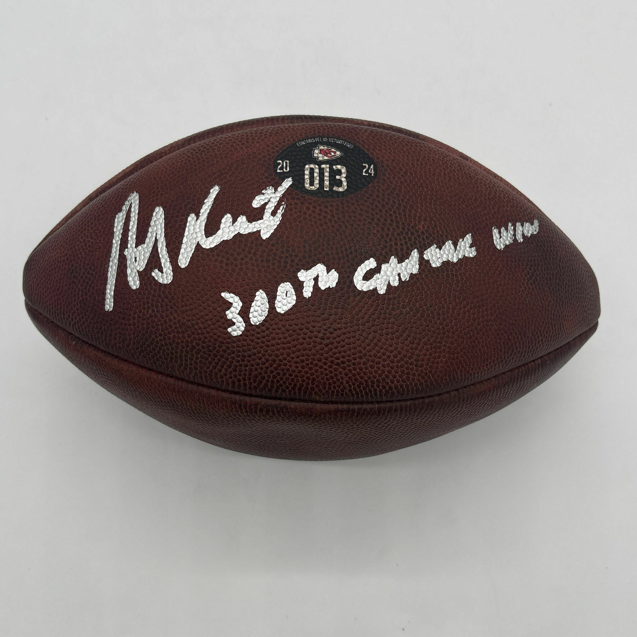 Andy Reid Signed & Inscribed PLAYOFF Game-Used Ball #013 vs Texans