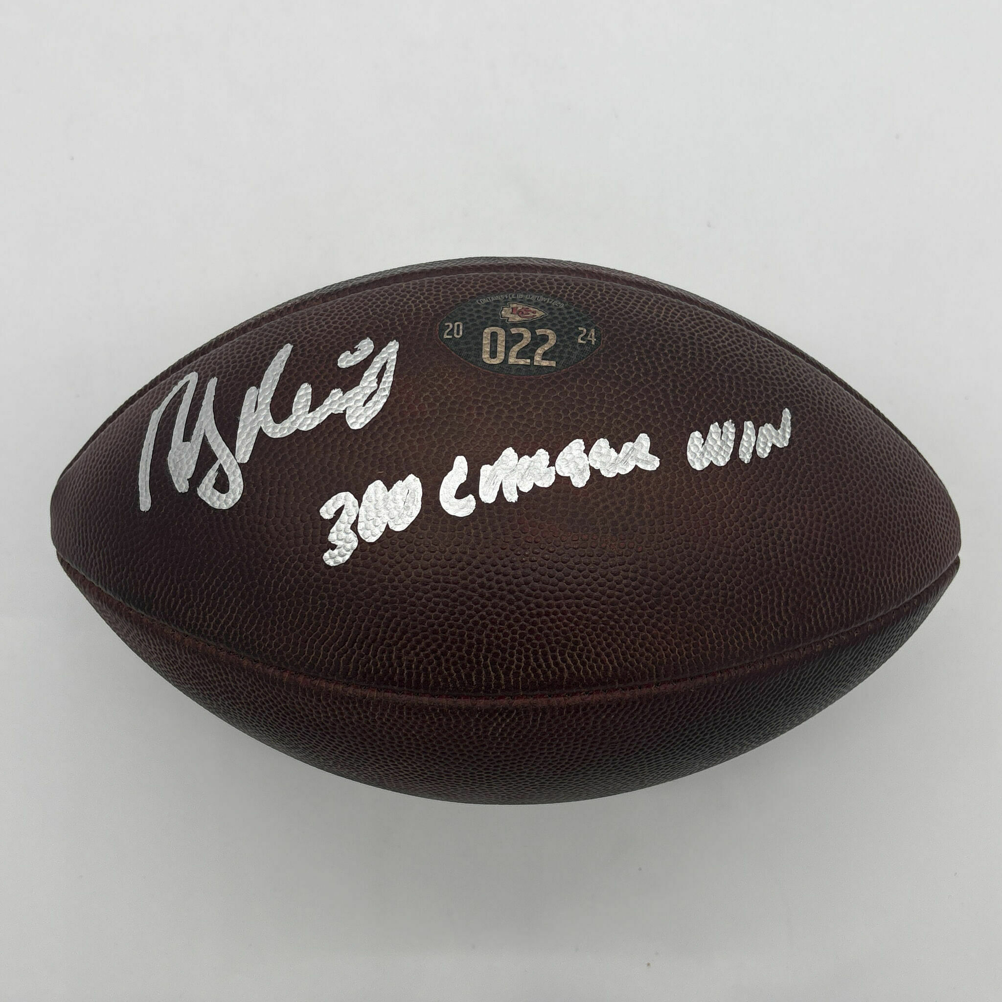 Andy Reid Signed & Inscribed PLAYOFF Game-Used Ball #022 vs Texans
