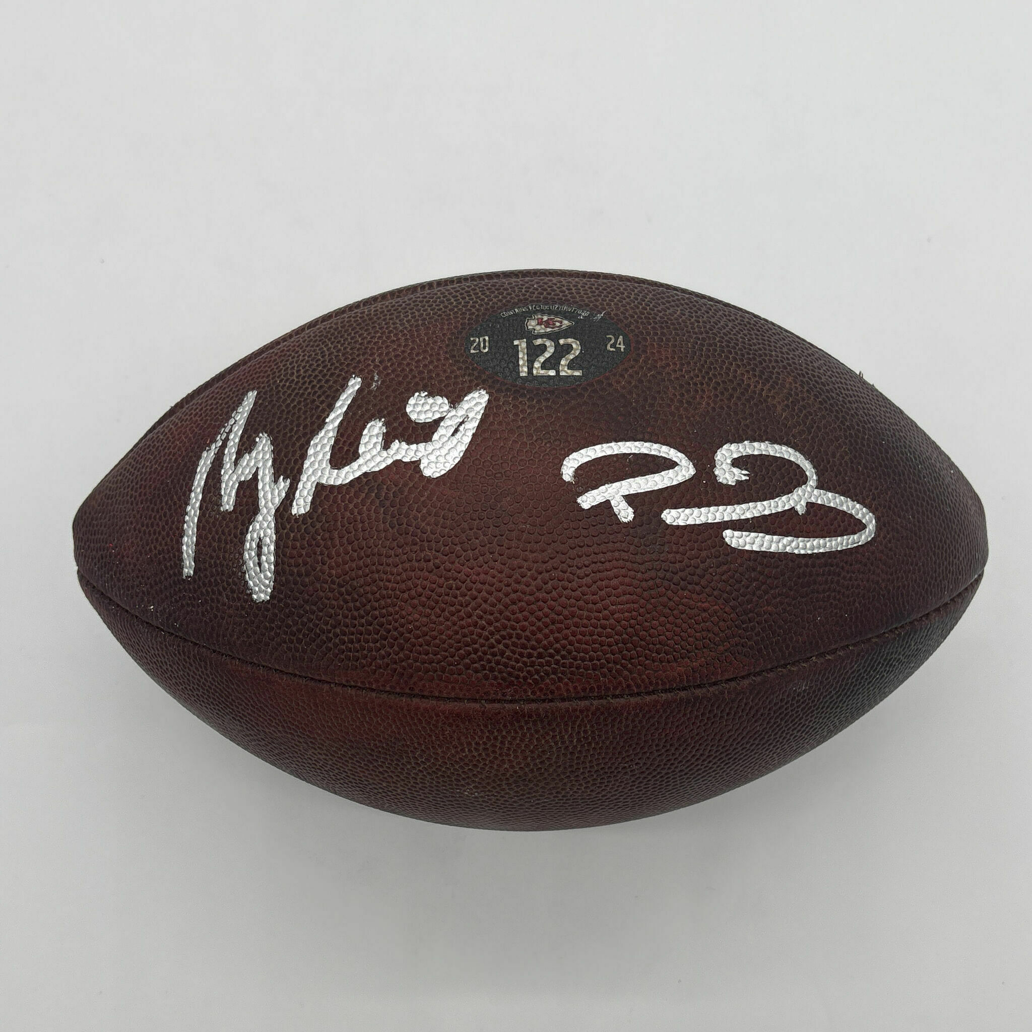 Andy Reid & Patrick Mahomes Dual Signed & PHOTOMATCHED Game-Used Ball #122 vs LAC