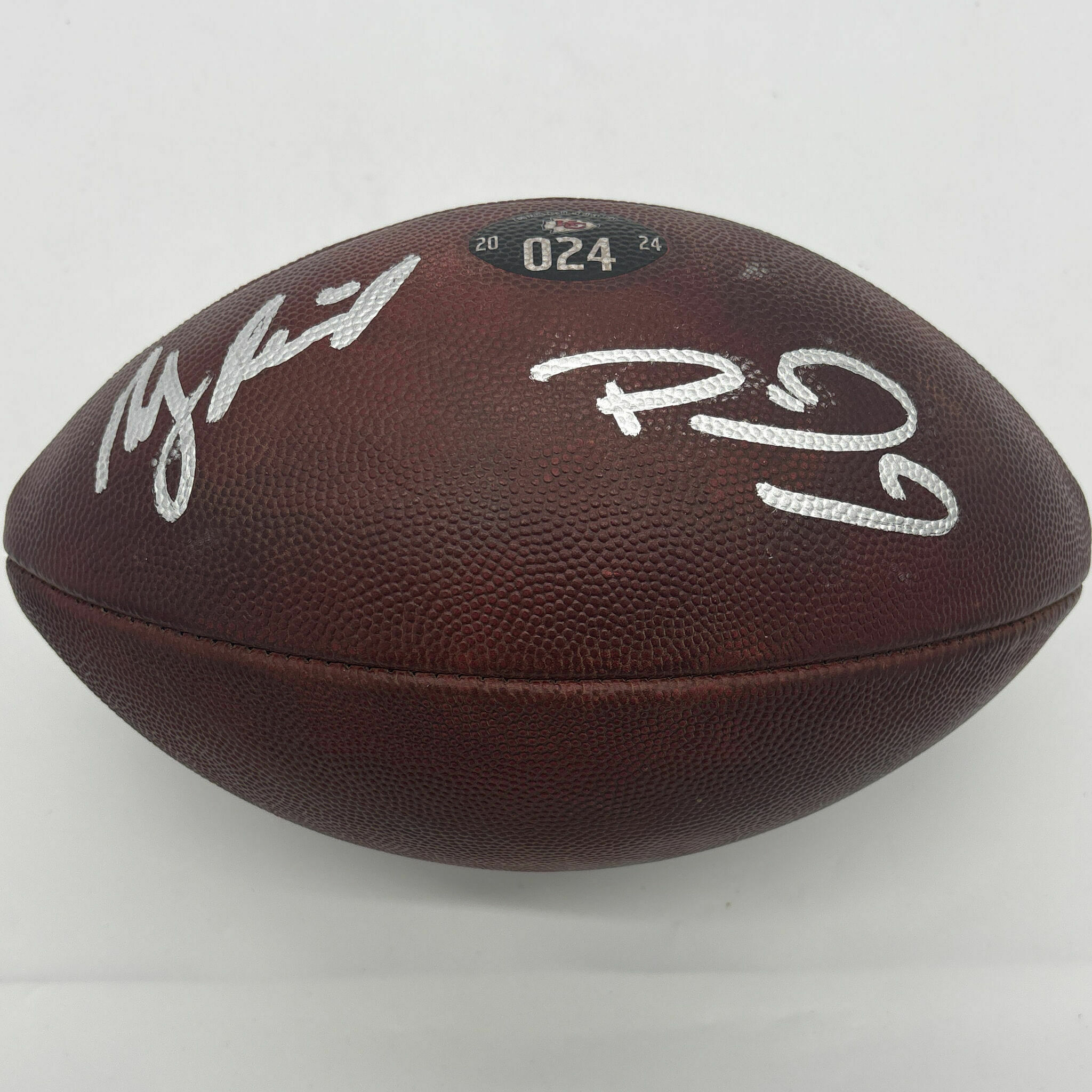 Andy Reid & Patrick Mahomes Dual Signed Game-Used Ball #024 vs Bengals