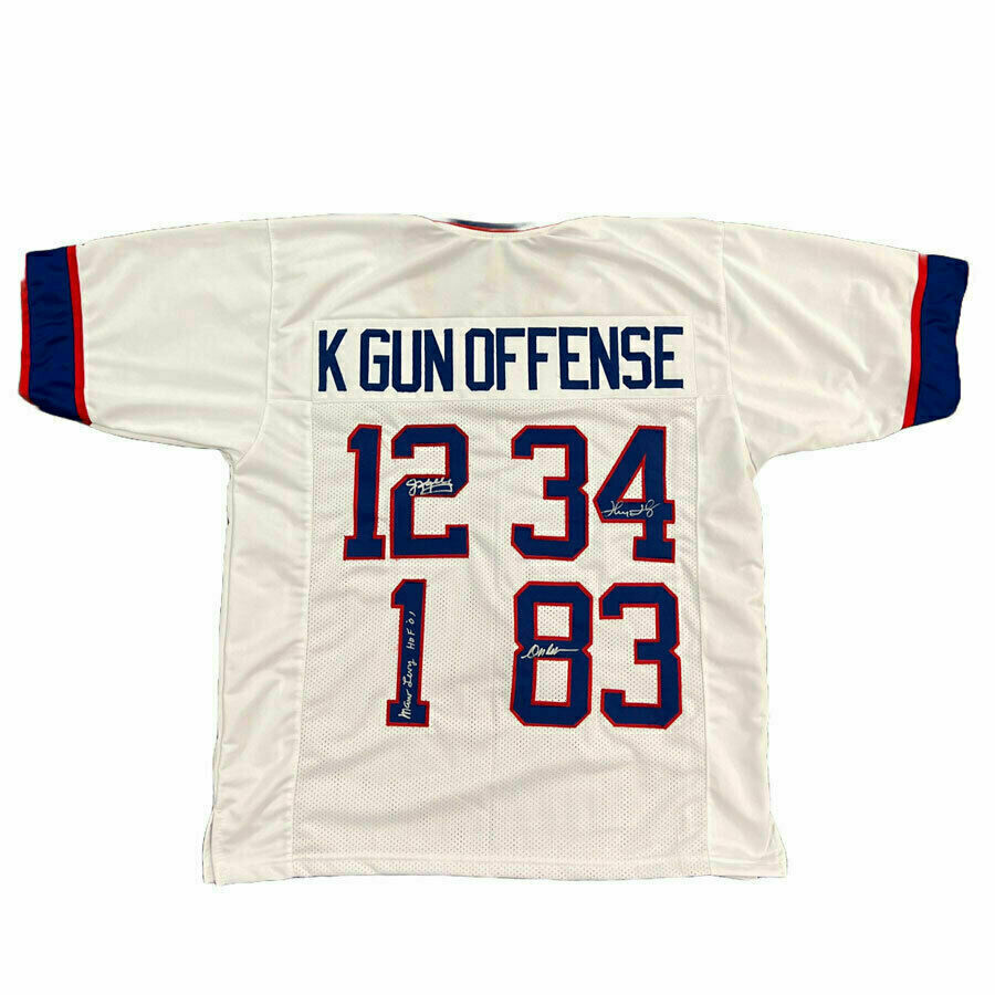 K-Gun Offense Signed White Pro-Style Football Jersey