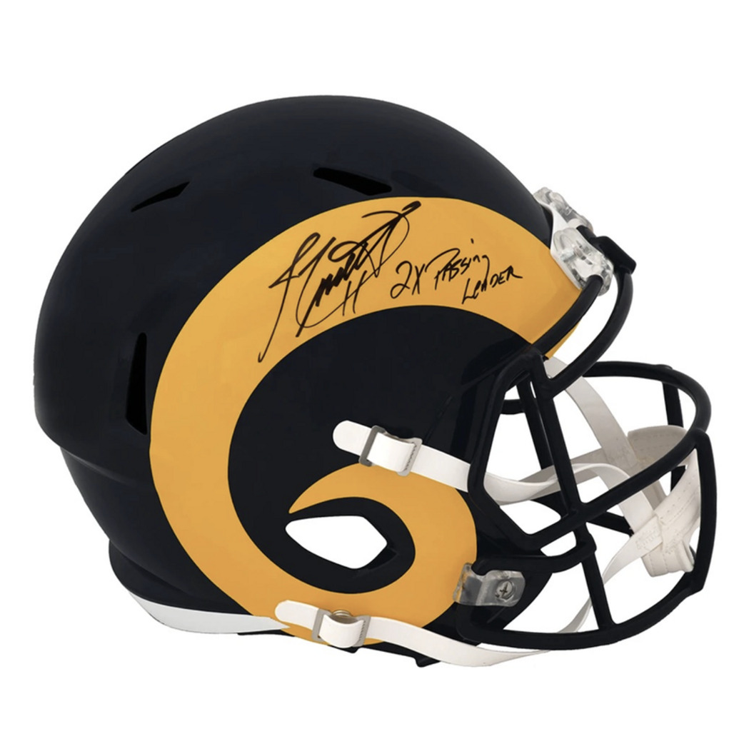 Jim Everett Autographed / Inscribed Los Angeles Rams Full Size Helmet Schwartz