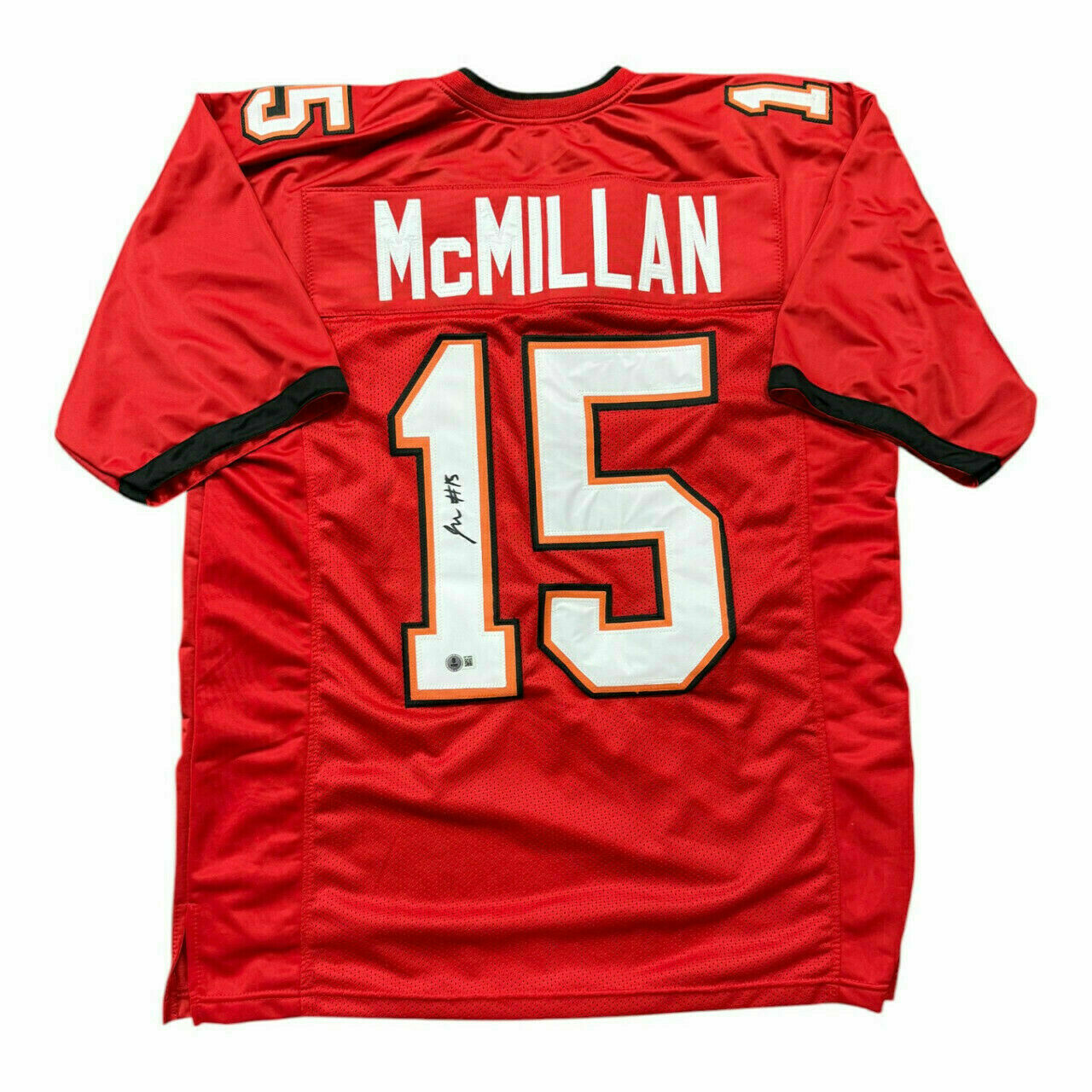 Jalen McMillan Autographed Buccaneers Custom Red Jersey - Beckett