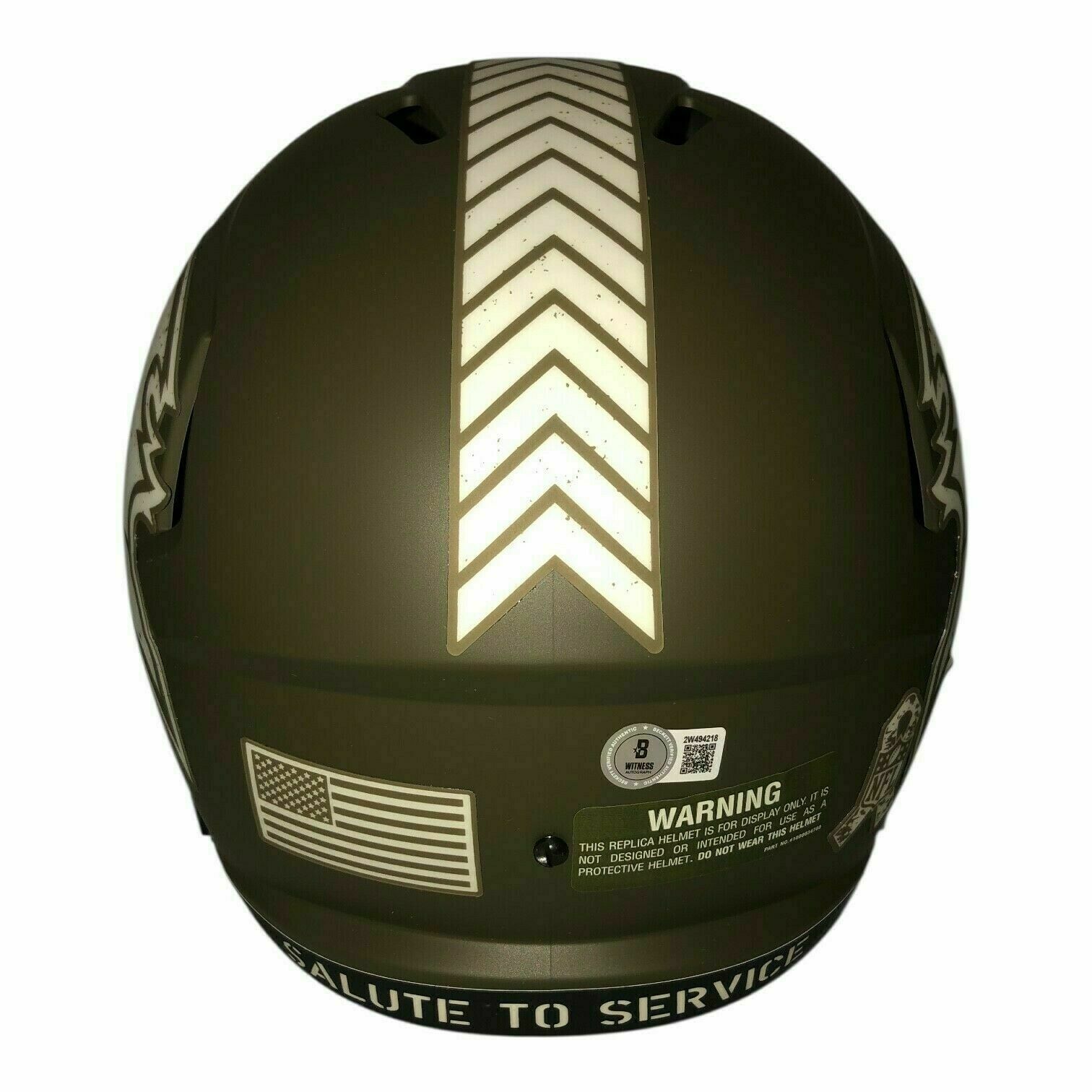 Baker Mayfield Autographed Tampa Bay Buccaneers Full Size Army Green Salute to Service Replica Helmet - Beckett