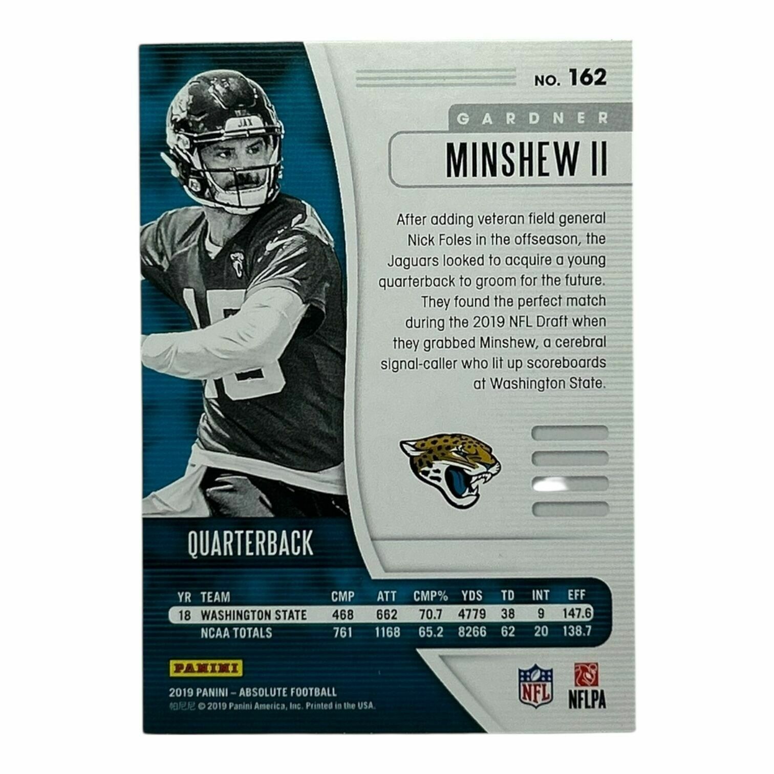 Gardner Minshew 2019 Panini Absolute Football Rookie Trading Card